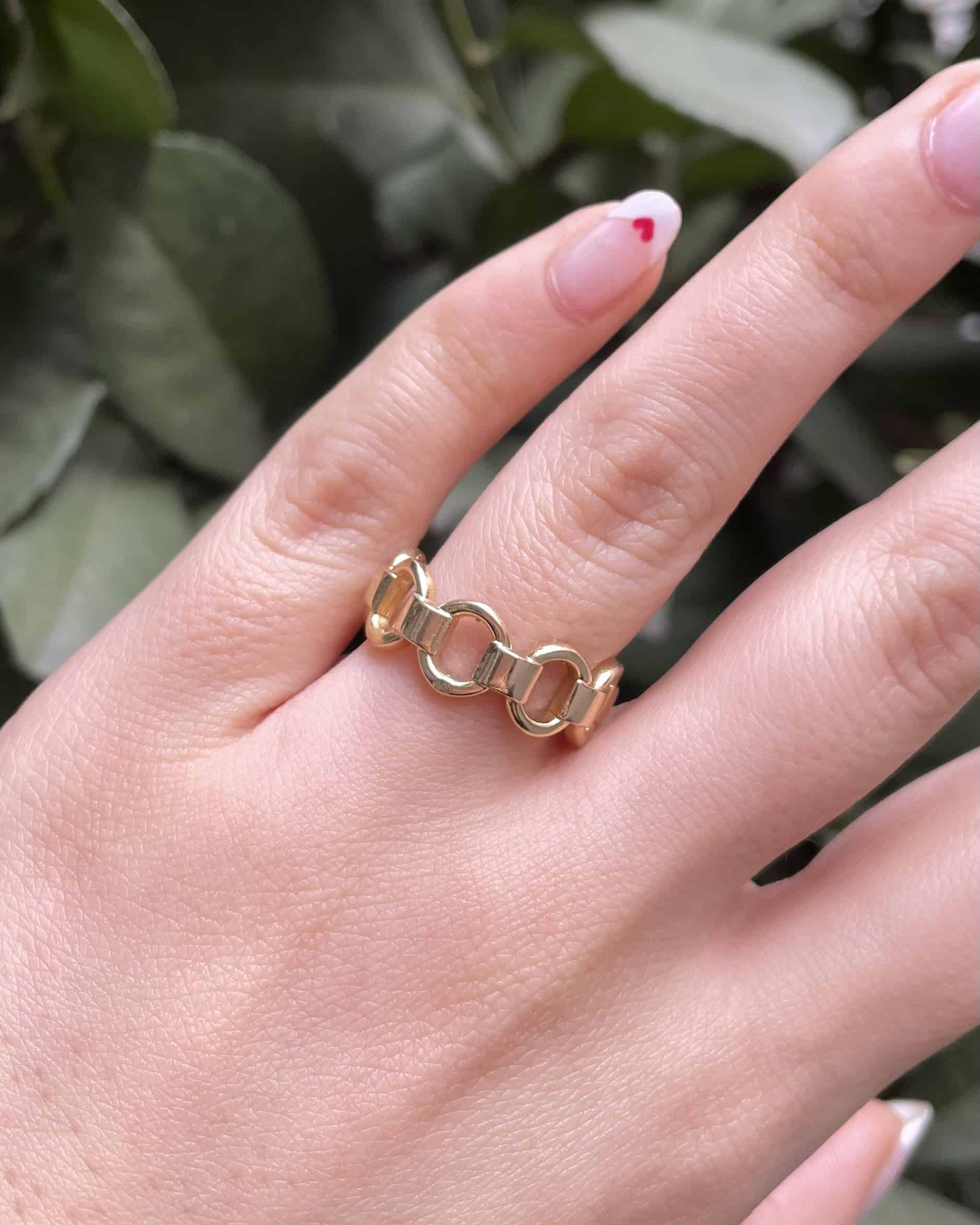 Bague Jonc Chaine Or 18 Carats "Shay"