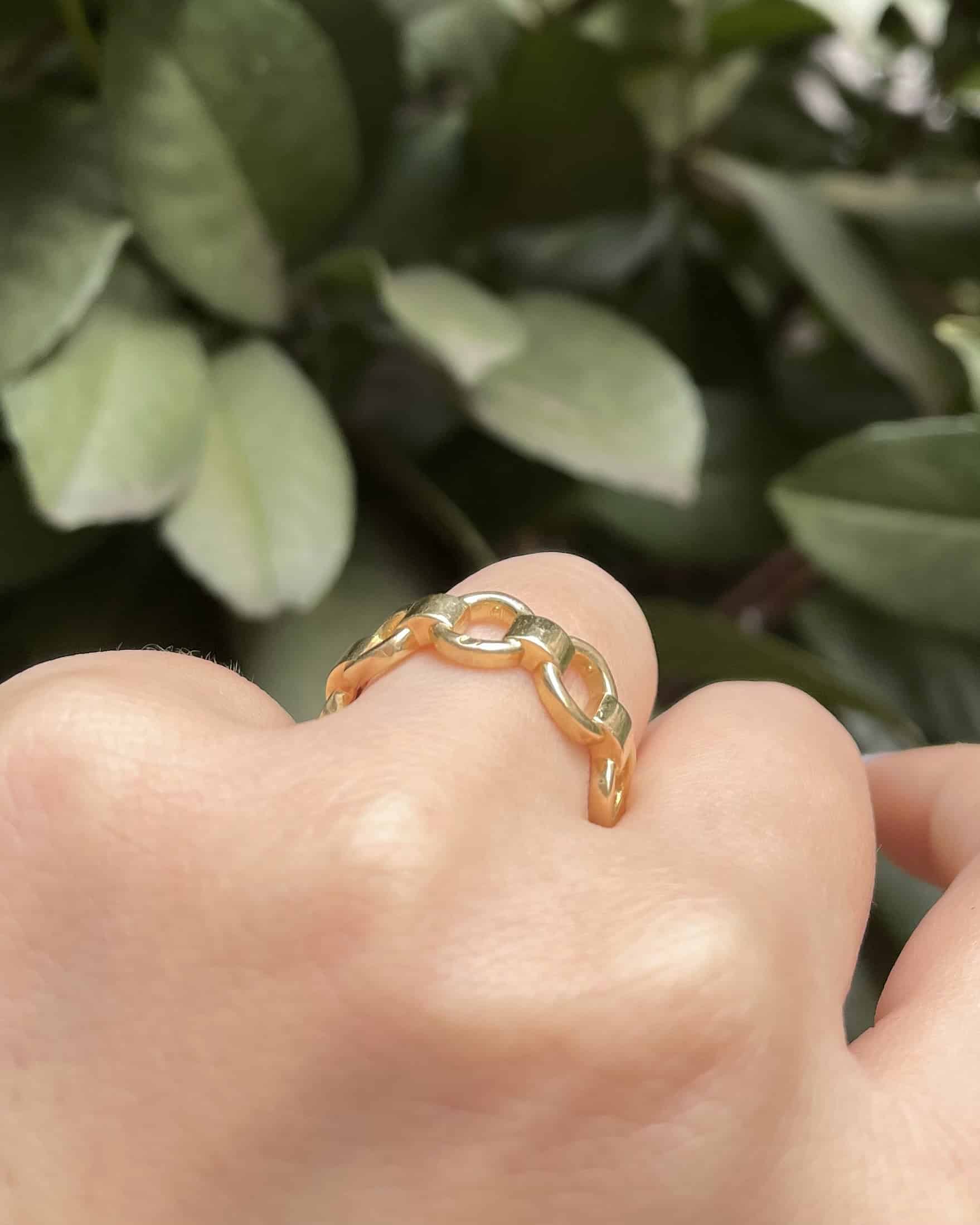 Bague Jonc Chaine Or 18 Carats "Shay"