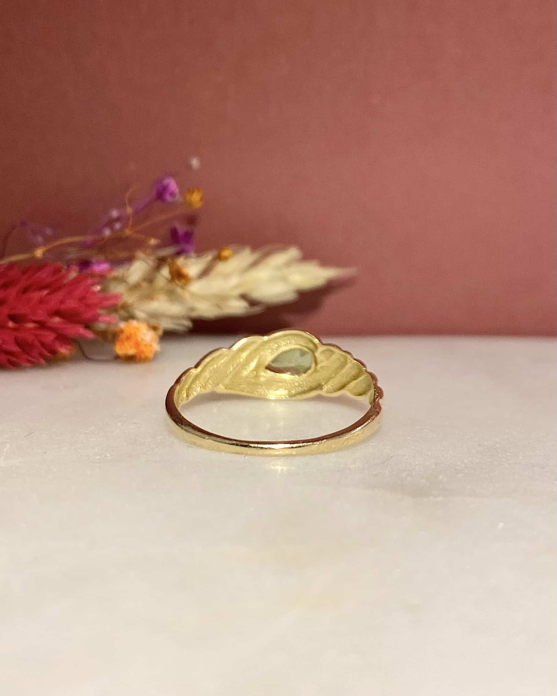 Bague Jonc Solitaire Péridot 0.40 carat "Cassiopée"