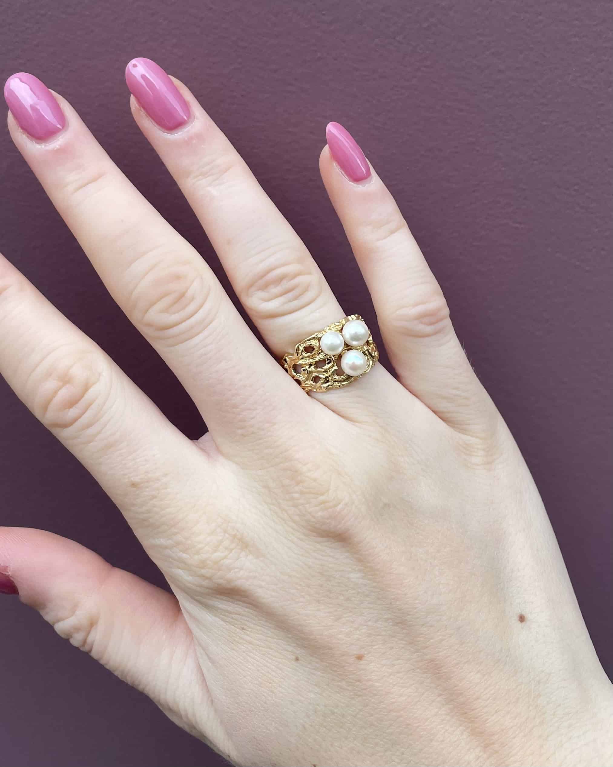 Bague Jonc Perles "Iselda"