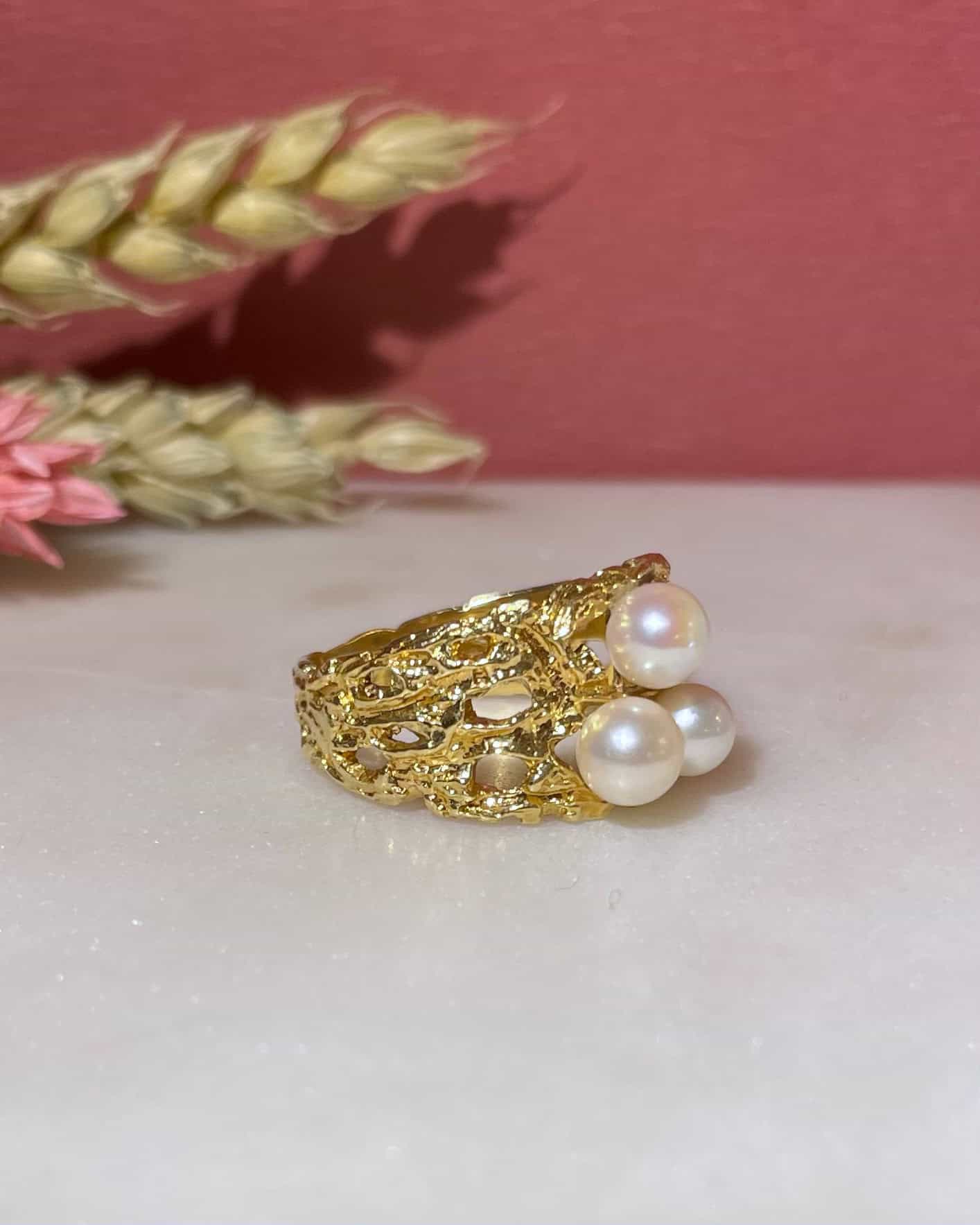 Bague Jonc Perles "Iselda" - Elliade Paris