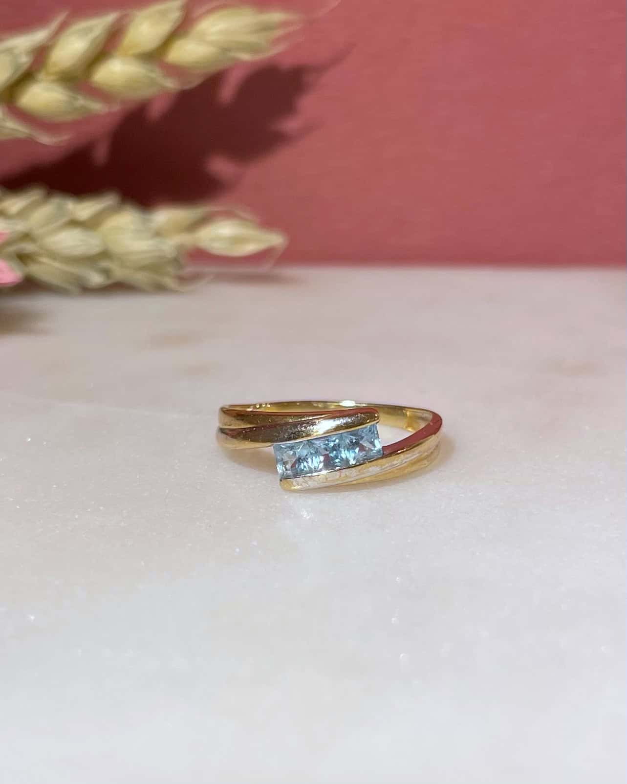 Bague Jonc Pinky Topazes "Irina" - Elliade Paris
