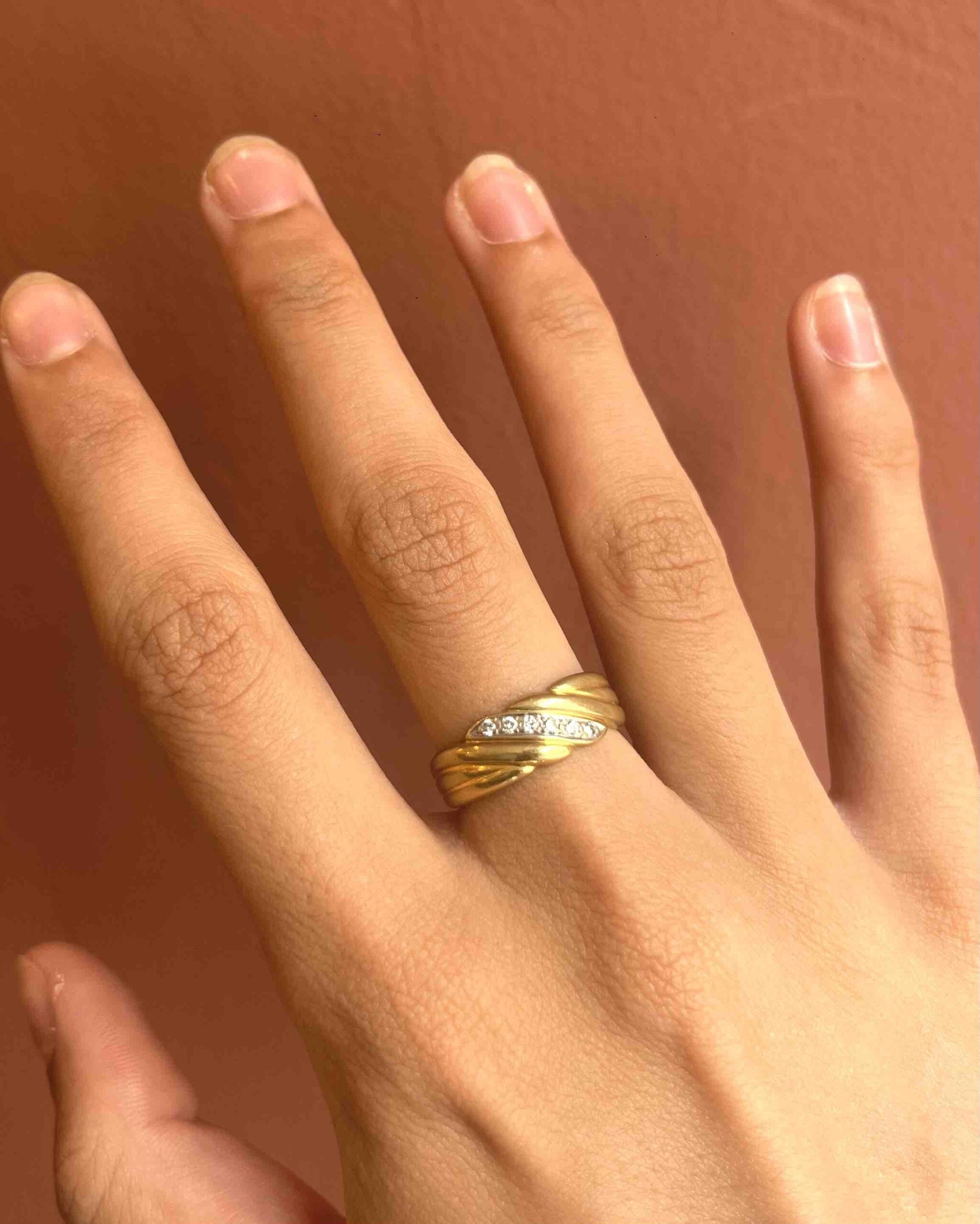 Bague Jonc torsadée diamants "Eléonore"
