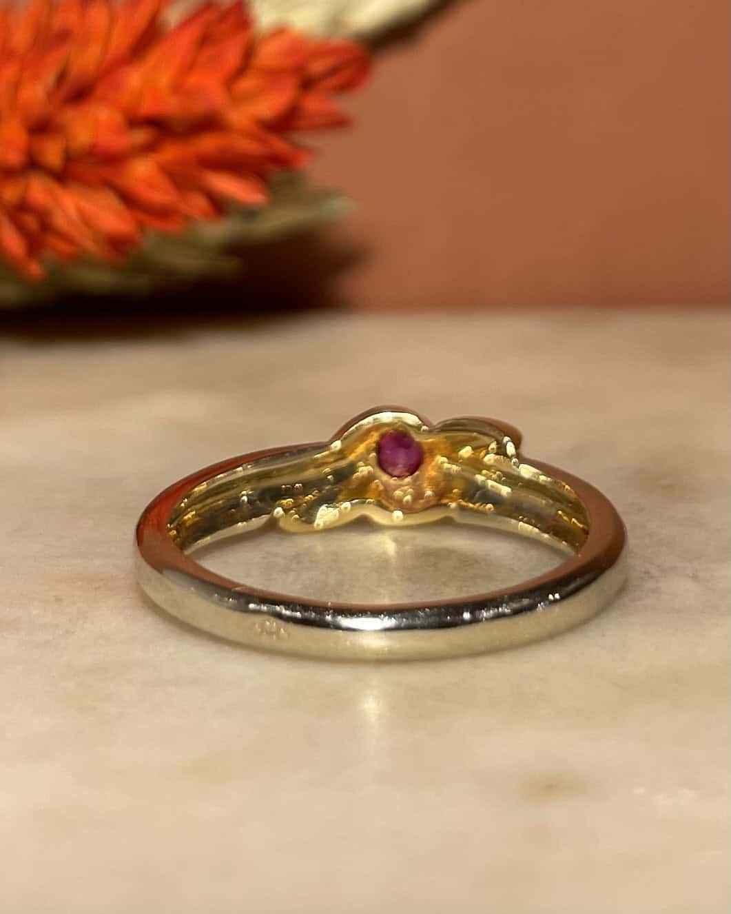 Bague Jonc Rubis deux ors "Sophie" - Elliade Paris
