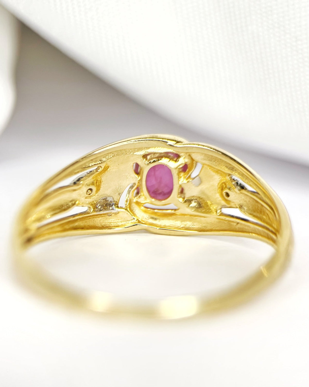 Bague Jonc Rubis & Diamants "Adelaïde" - Elliade Paris
