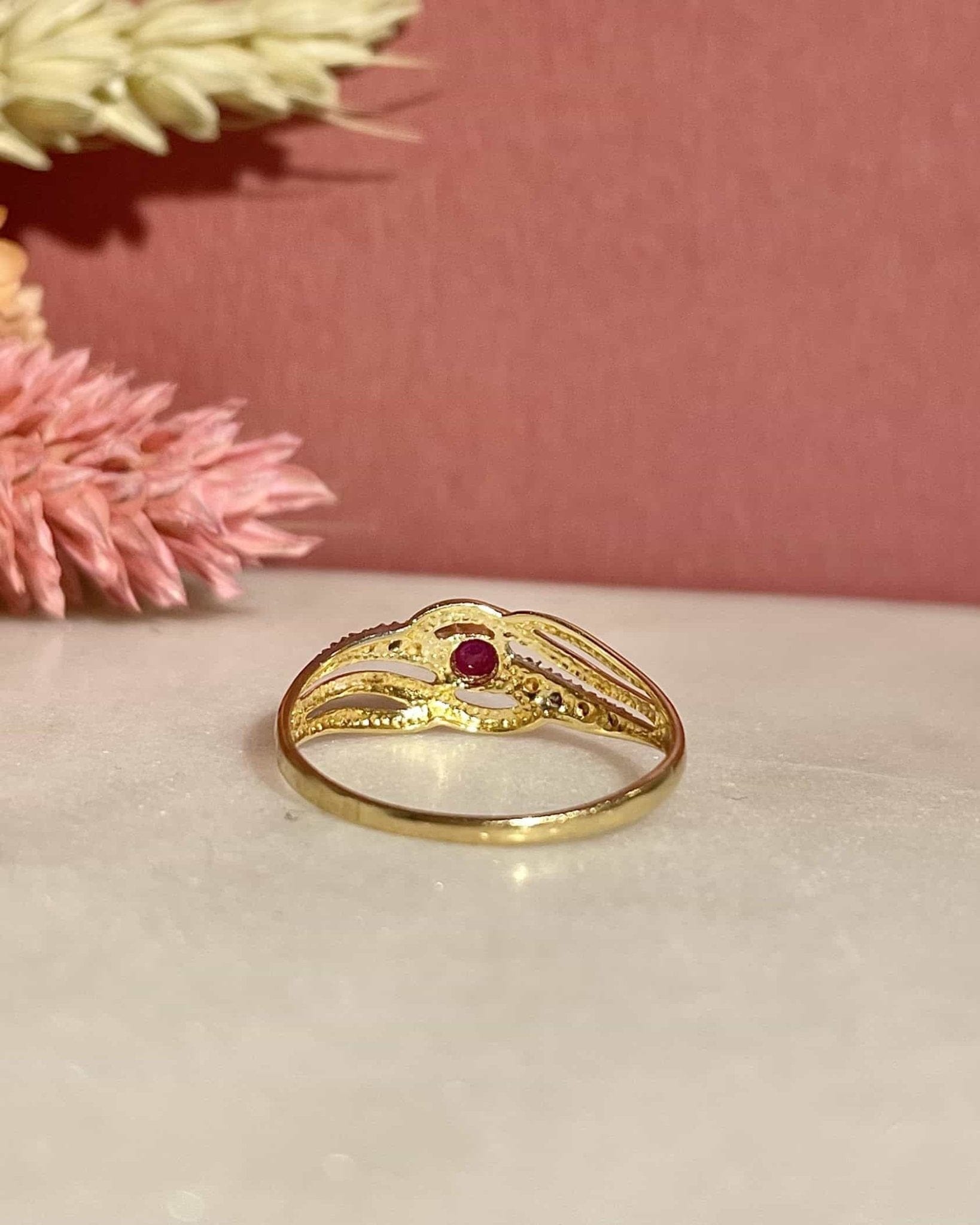 Bague Jonc Rubis & Diamants "Zlava" - Elliade Paris