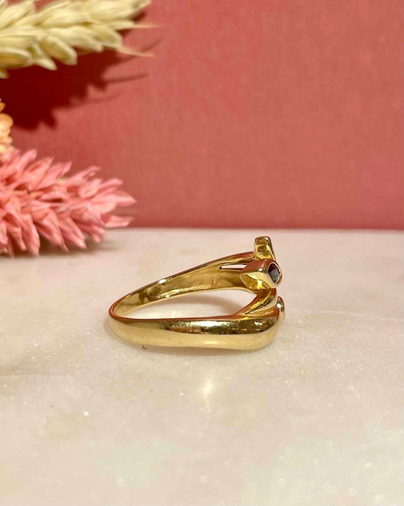 Bague Jonc Rubis, Saphir & Diamant "Giselle" - Elliade Paris