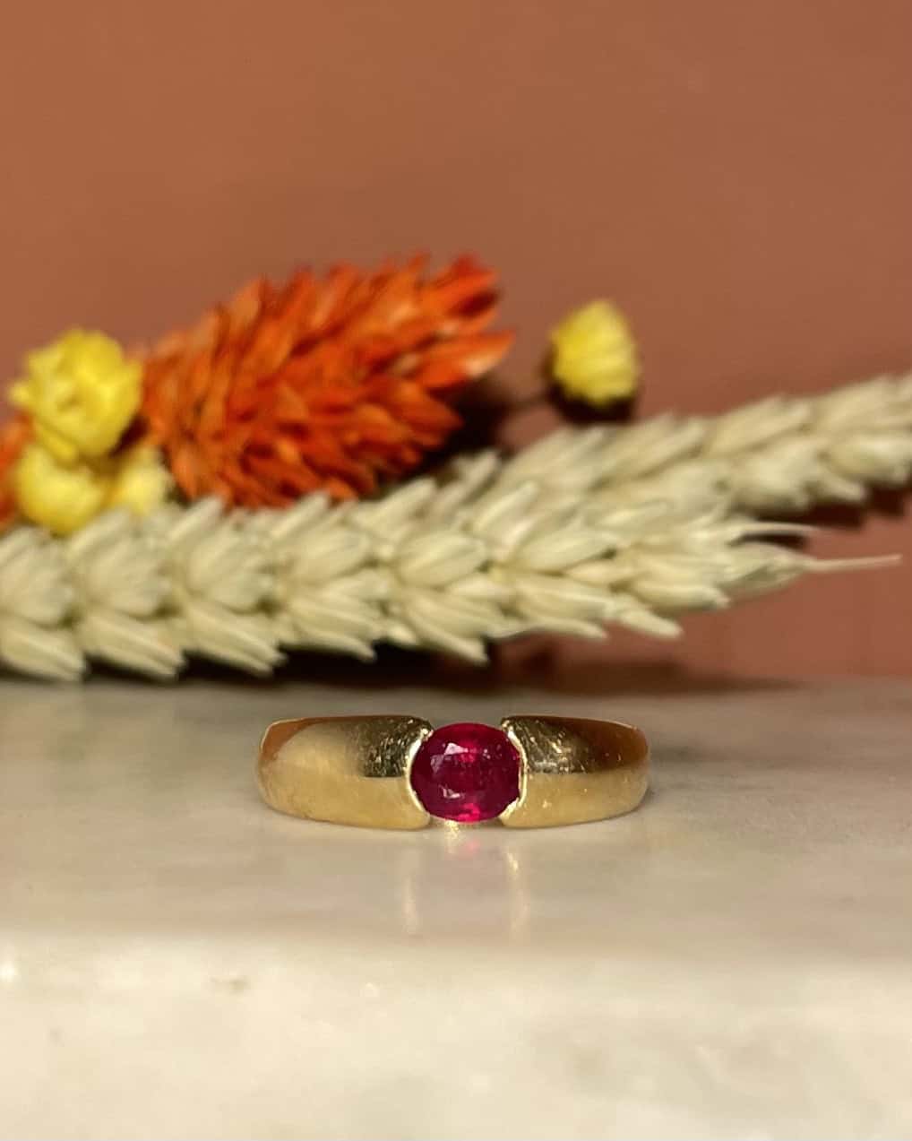 Bague Jonc Rubis "Trisha" - Elliade Paris