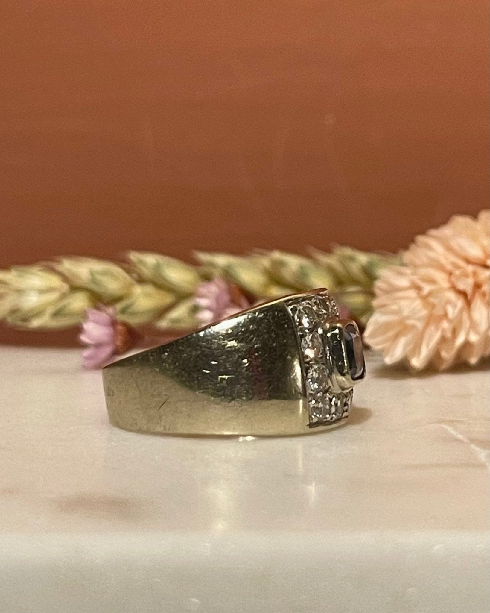 Bague Jonc Saphir 1 Carat et Diamants "Rym" - Elliade Paris