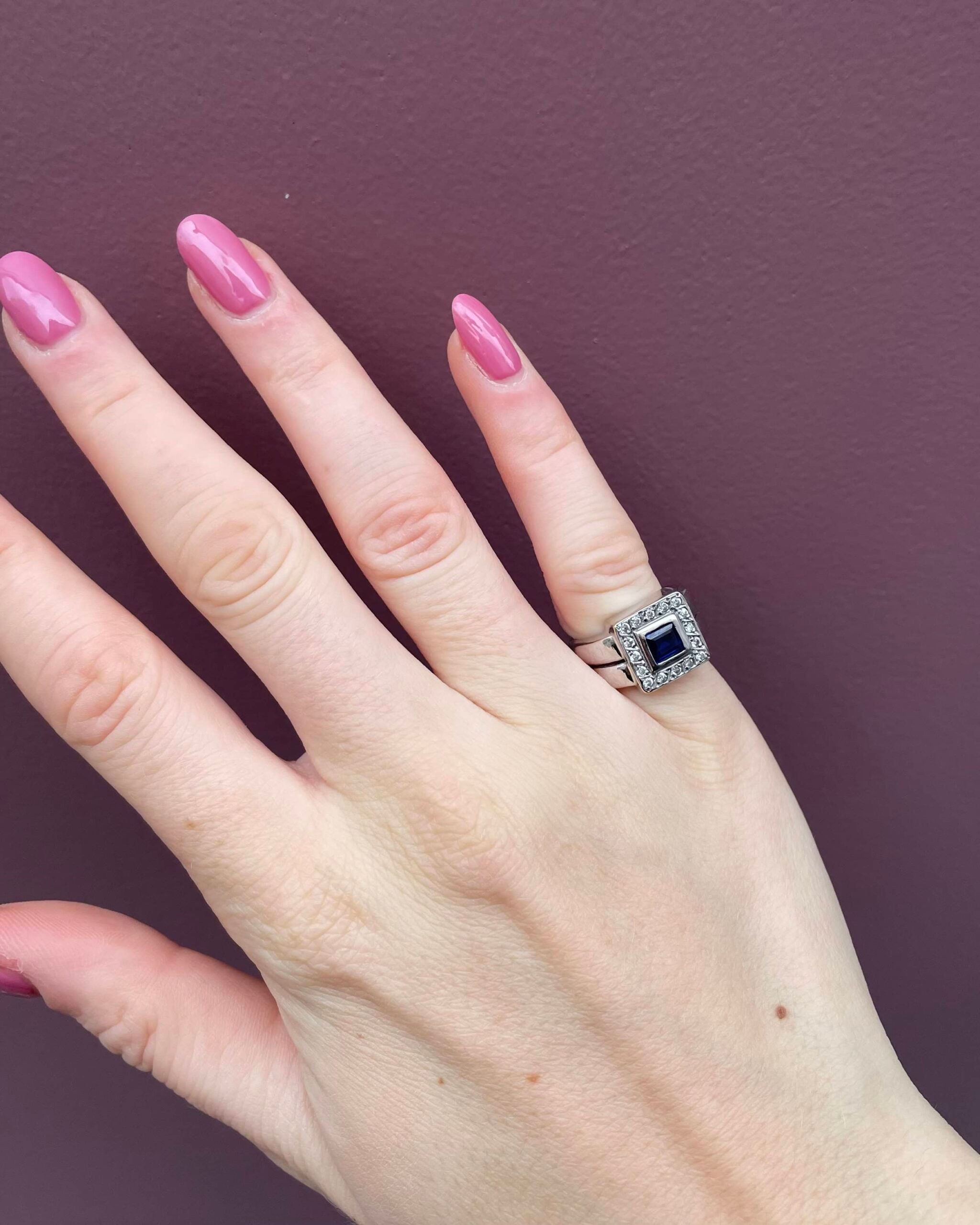 Bague Jonc Saphir et Diamants "Orlina"