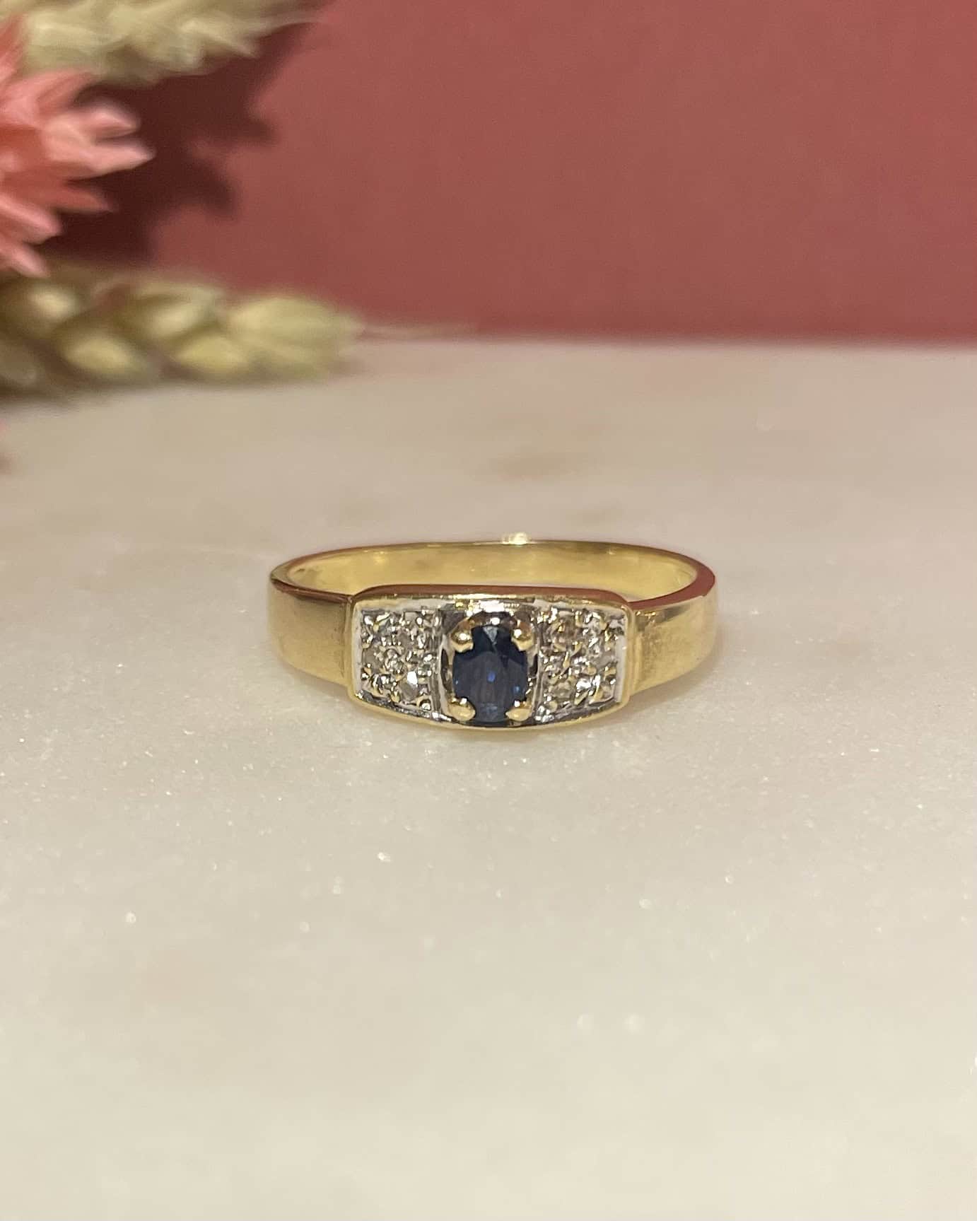 Bague jonc Saphir & Diamants "Louna" - Elliade Paris