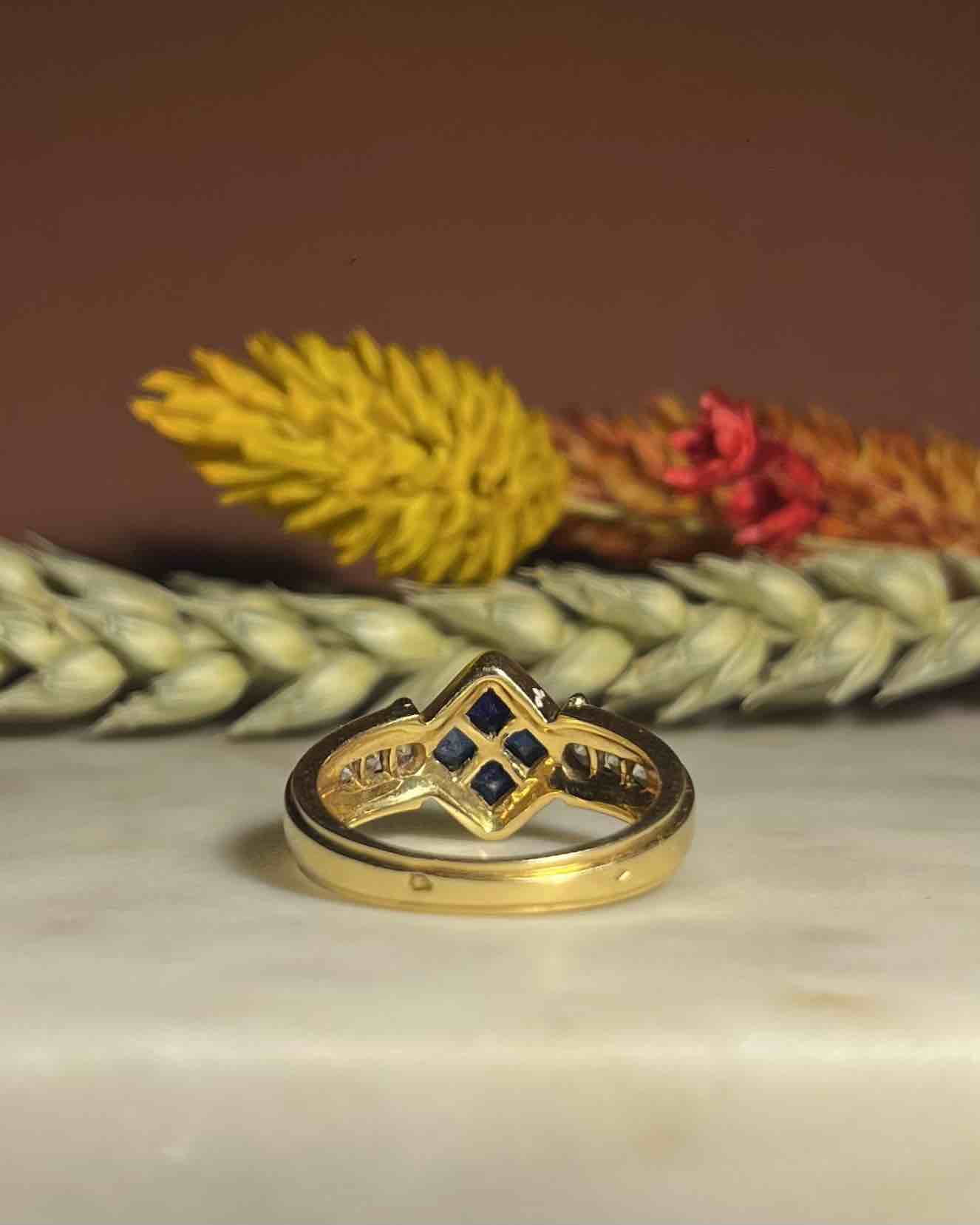 Bague jonc saphir & diamants "Paula" - Elliade Paris