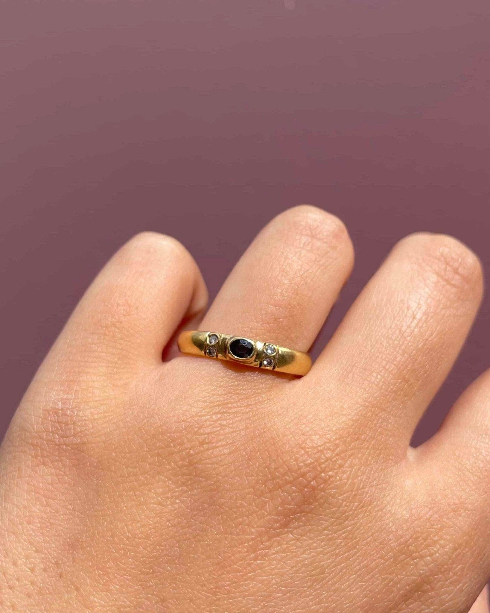 Bague Jonc Saphir & Diamants "Stella" - Elliade Paris