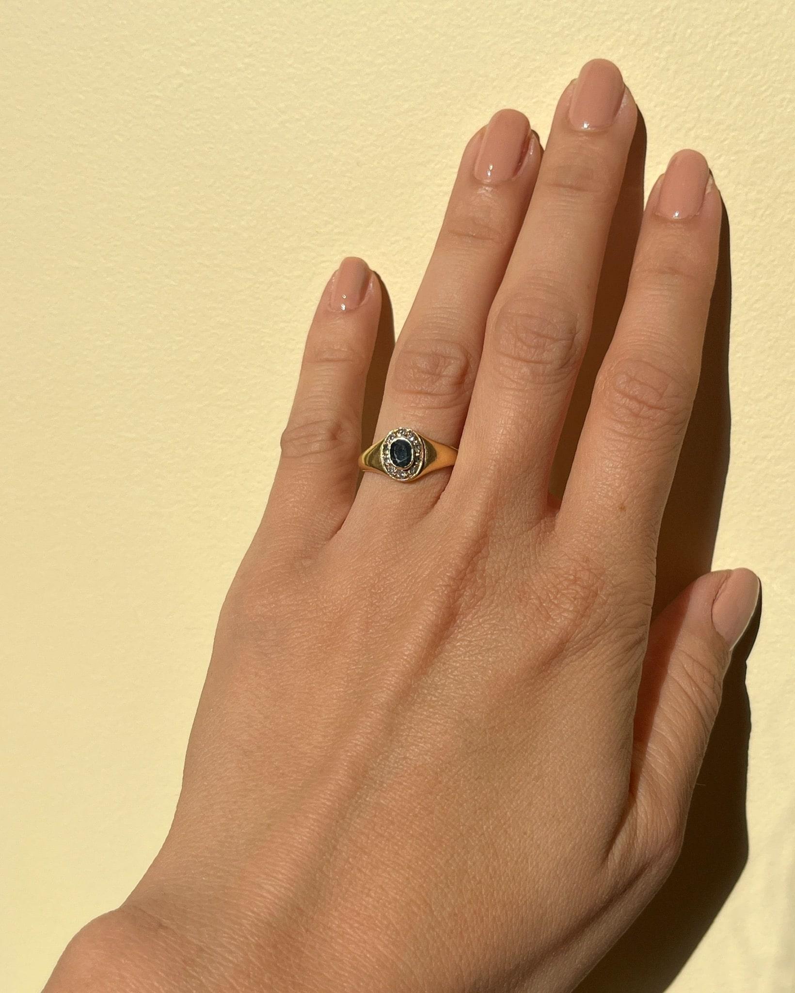 Bague Jonc Saphir et Diamants "Maora" - Elliade Paris