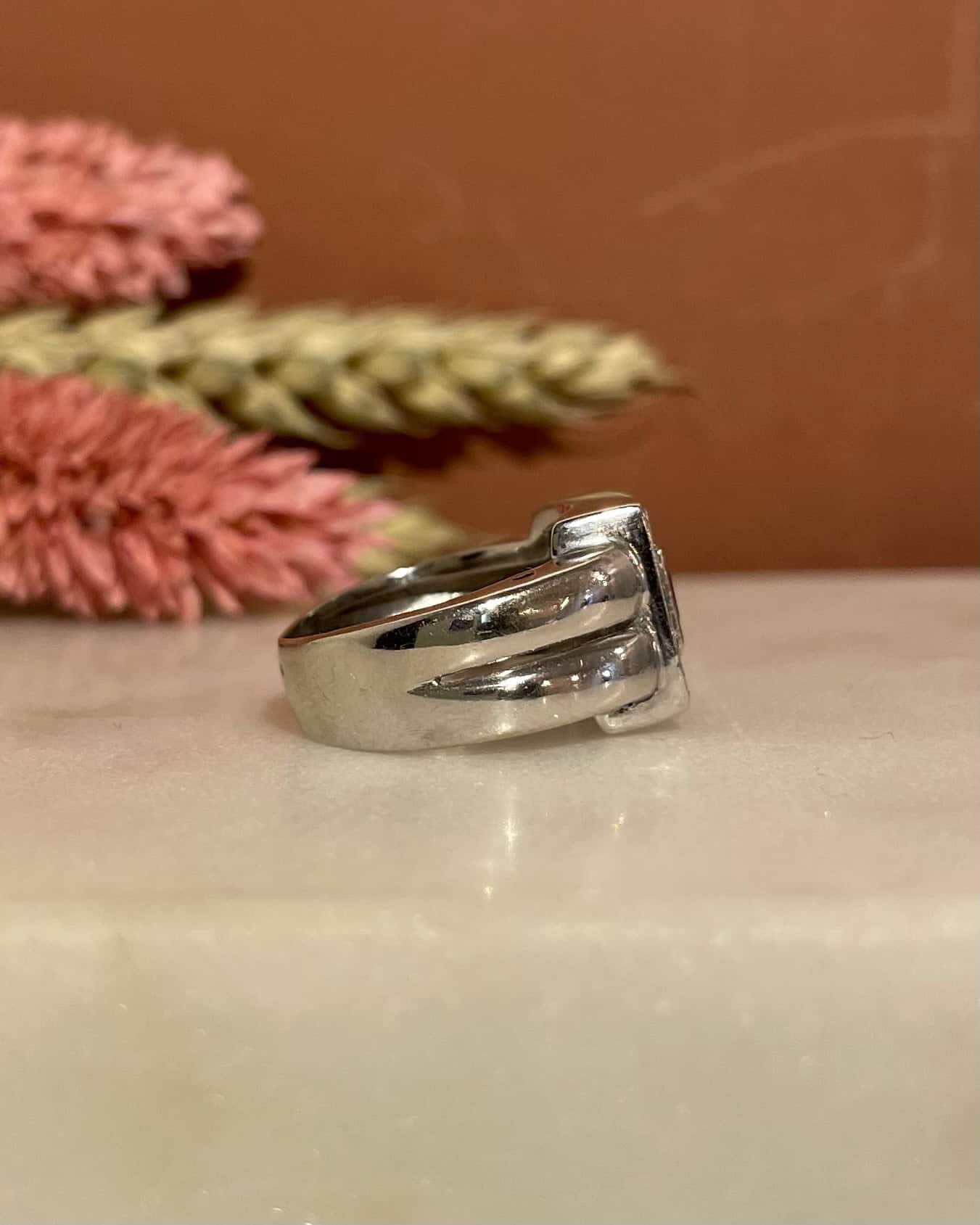 Bague Jonc Saphir et Diamants "Orlina" - Elliade Paris
