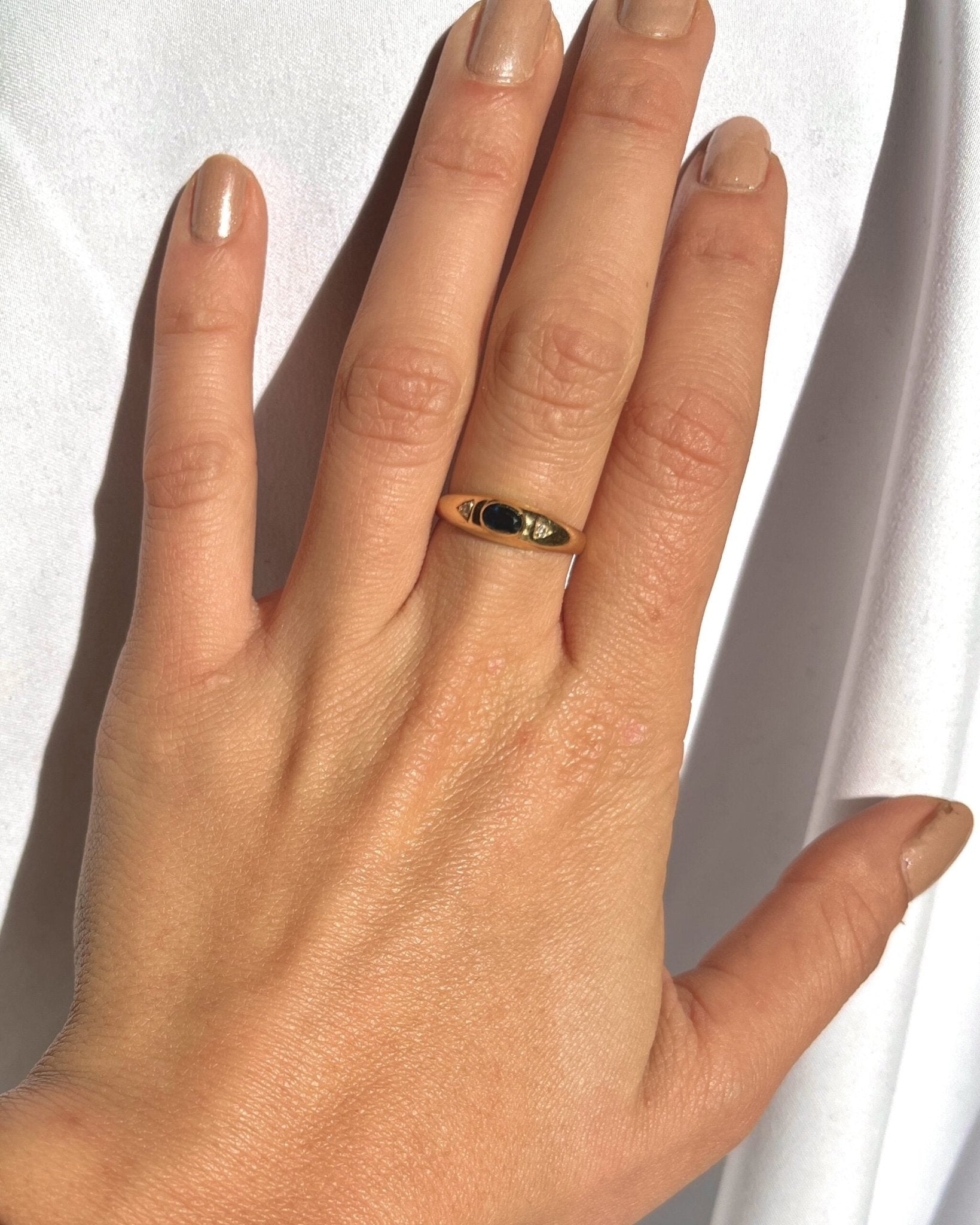 Bague jonc saphir et diamants "Sam" - Elliade Paris