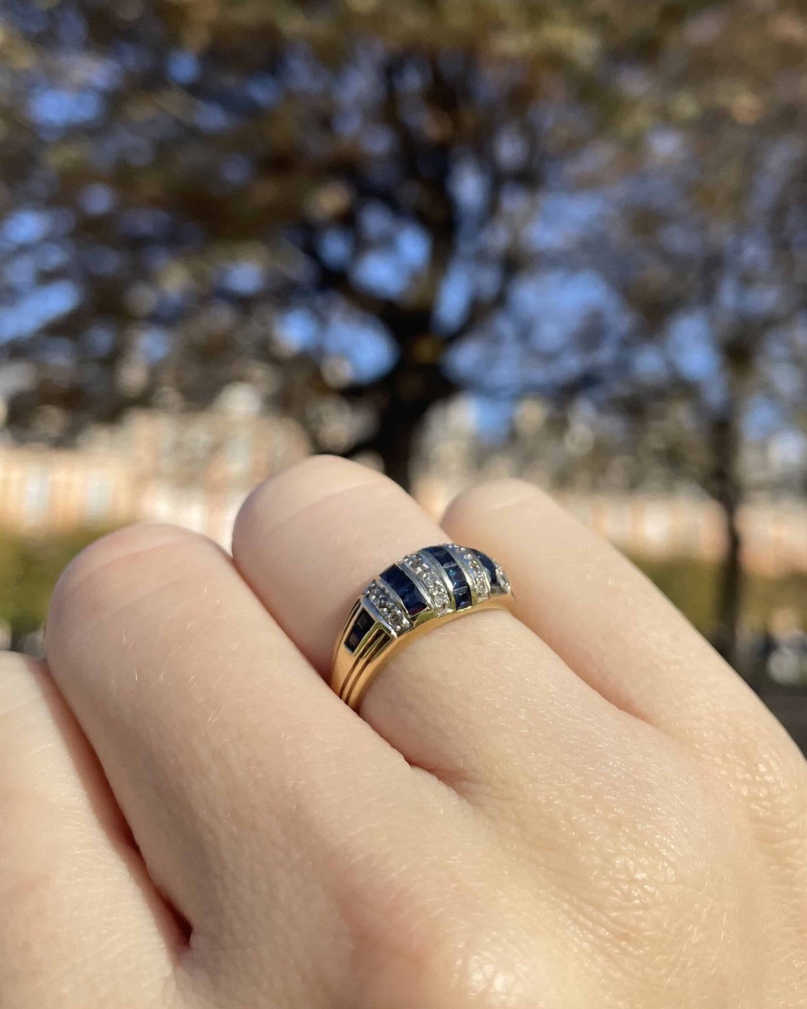Bague Jonc Saphirs & diamants "Klaudia" - Elliade Paris