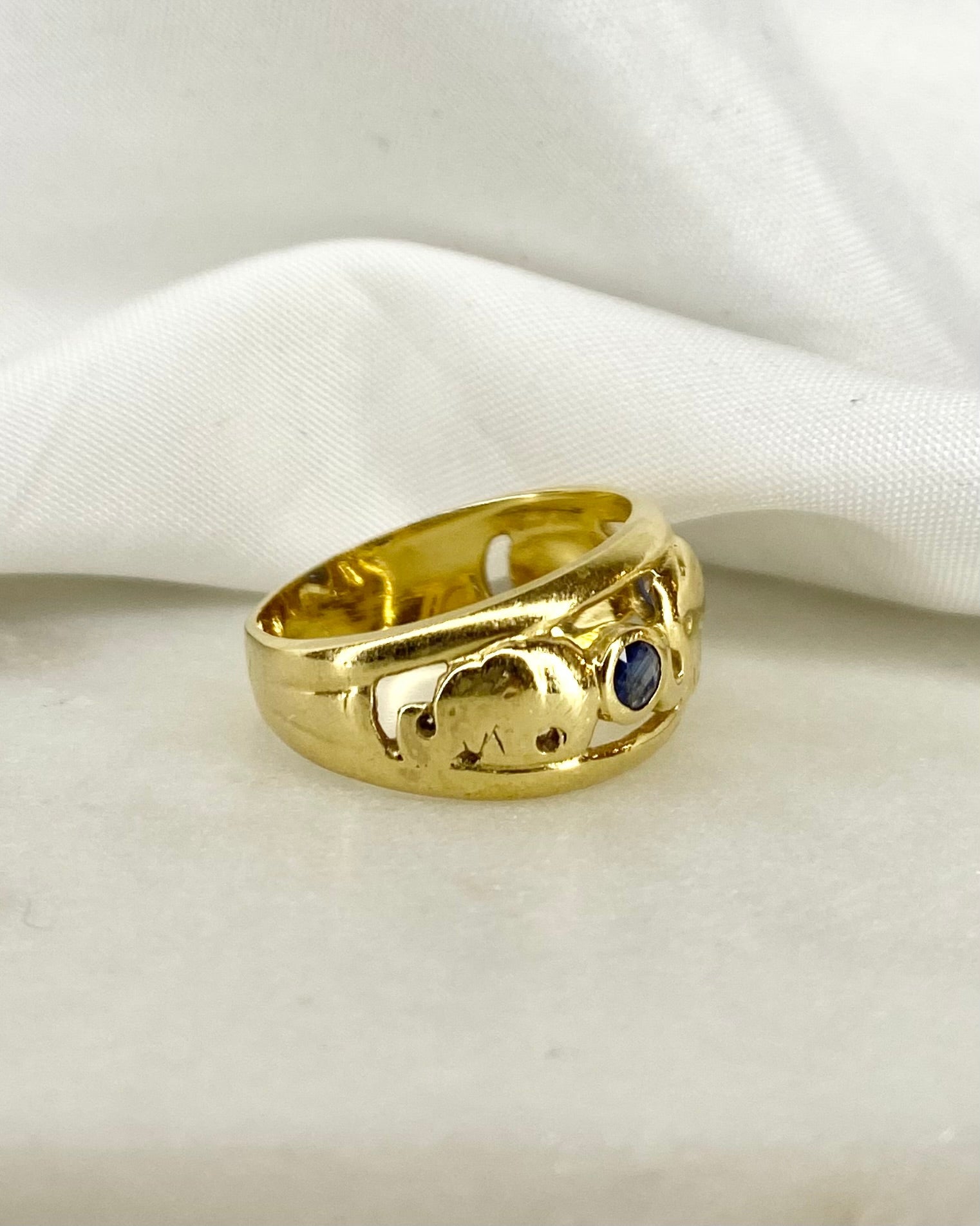 Bague Jonc Saphirs or 5,11 g "Ophélie" - Elliade Paris