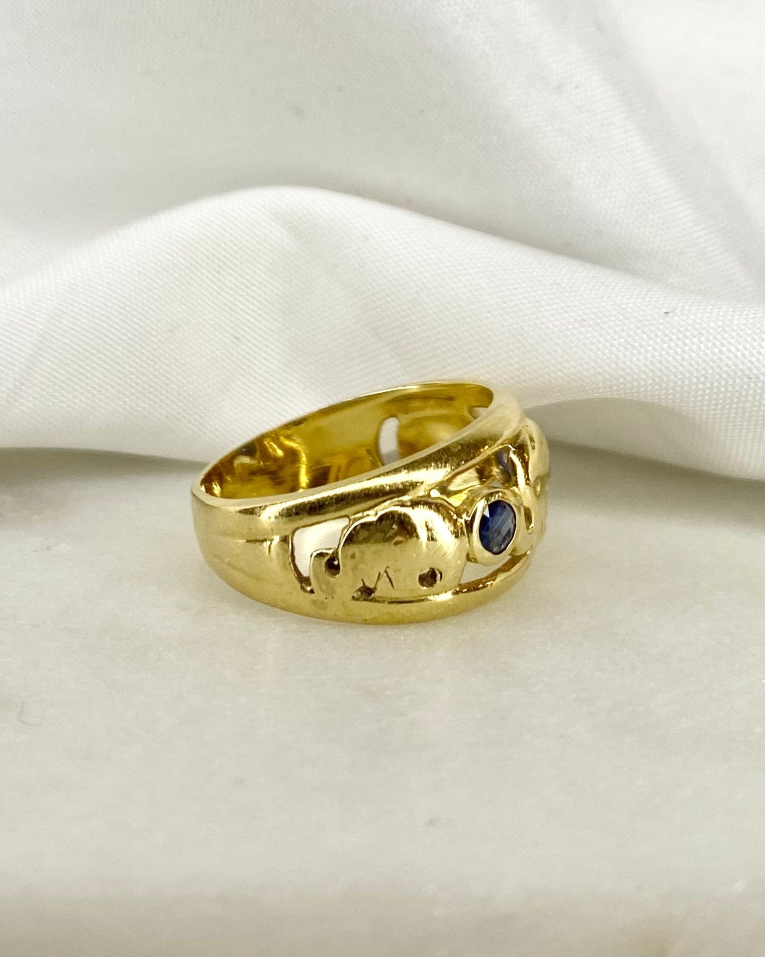 Bague Jonc Saphirs or 5,11 g "Ophélie" - Elliade Paris