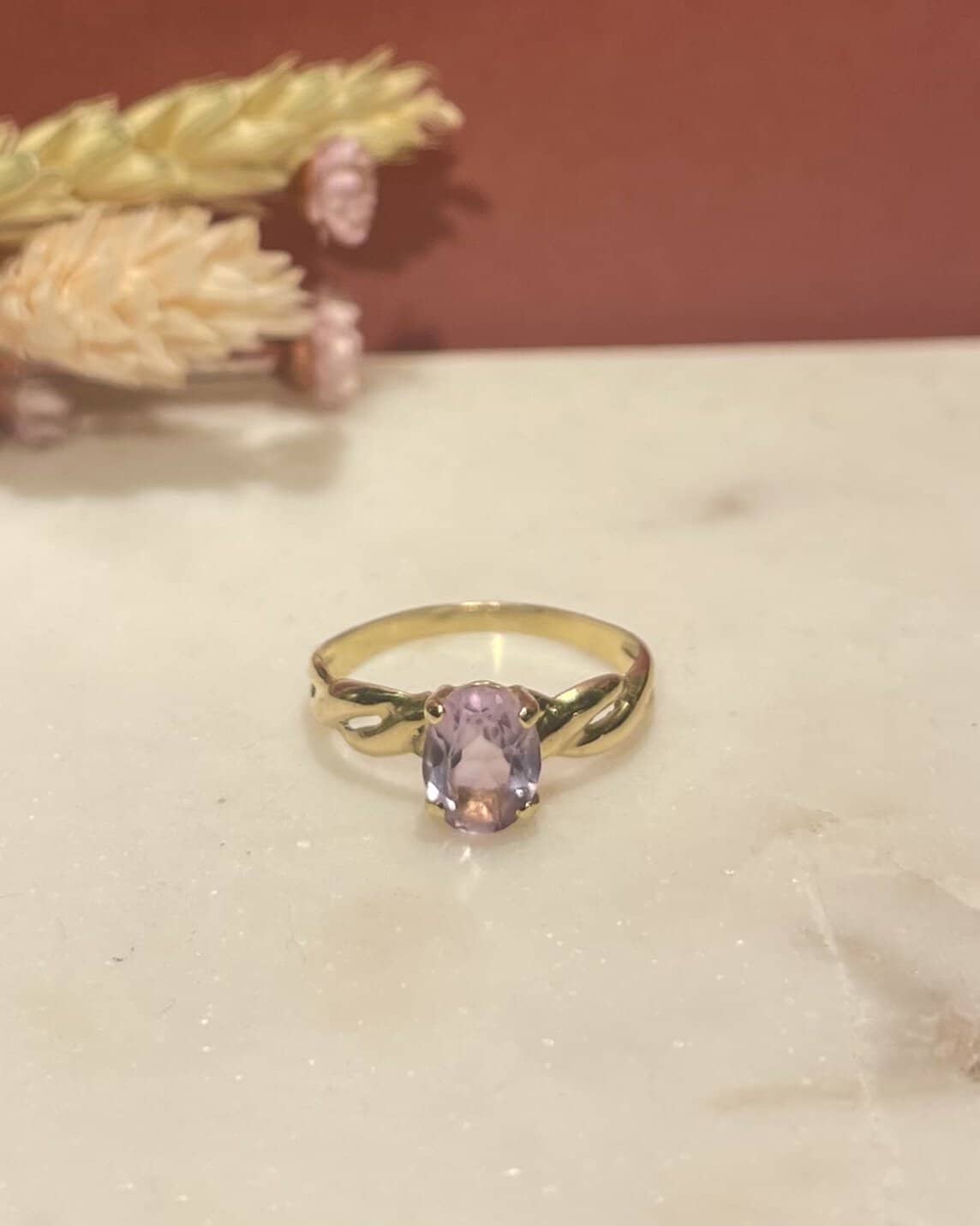 Bague Jonc Solitaire Améthyste 1 carat "Ella" - Elliade Paris