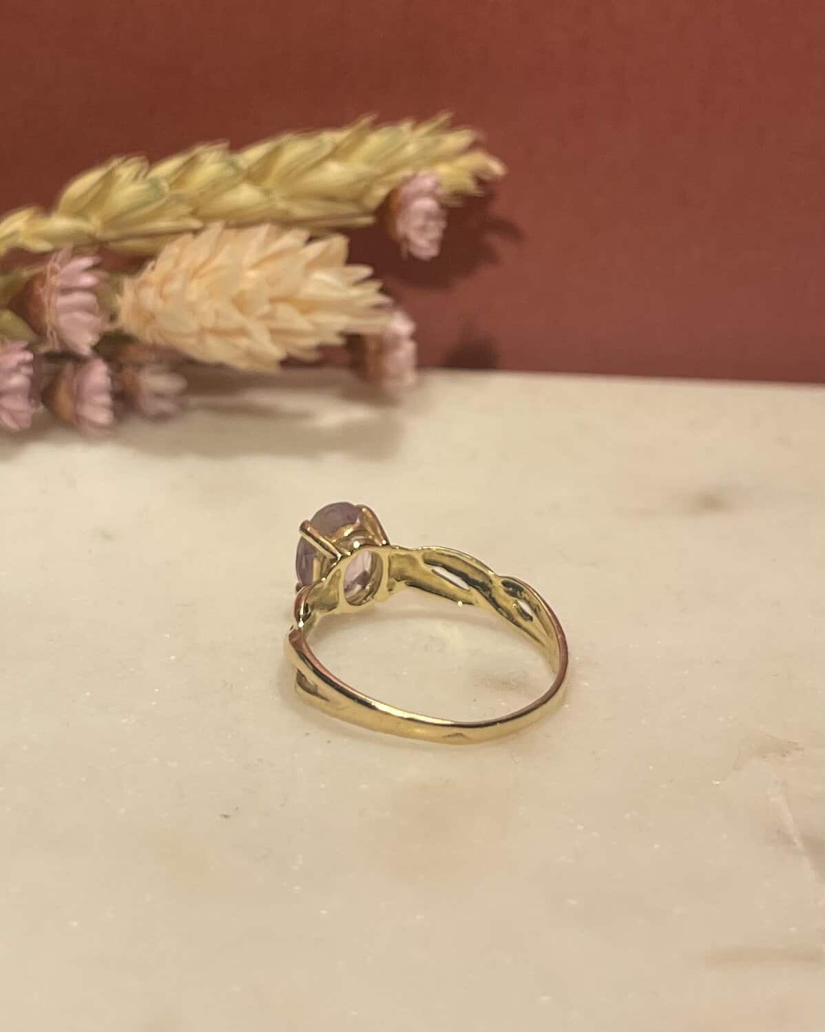 Bague Jonc Solitaire Améthyste 1 carat "Ella" - Elliade Paris