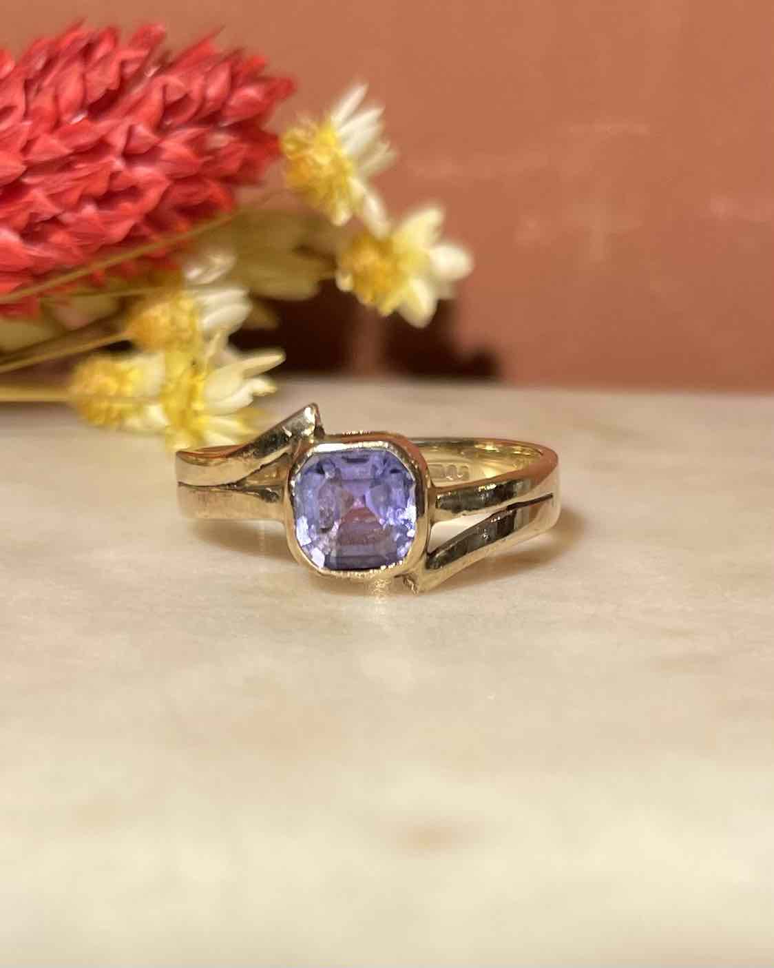 Anillo brazalete "Maud" de tanzanita de 1 quilate