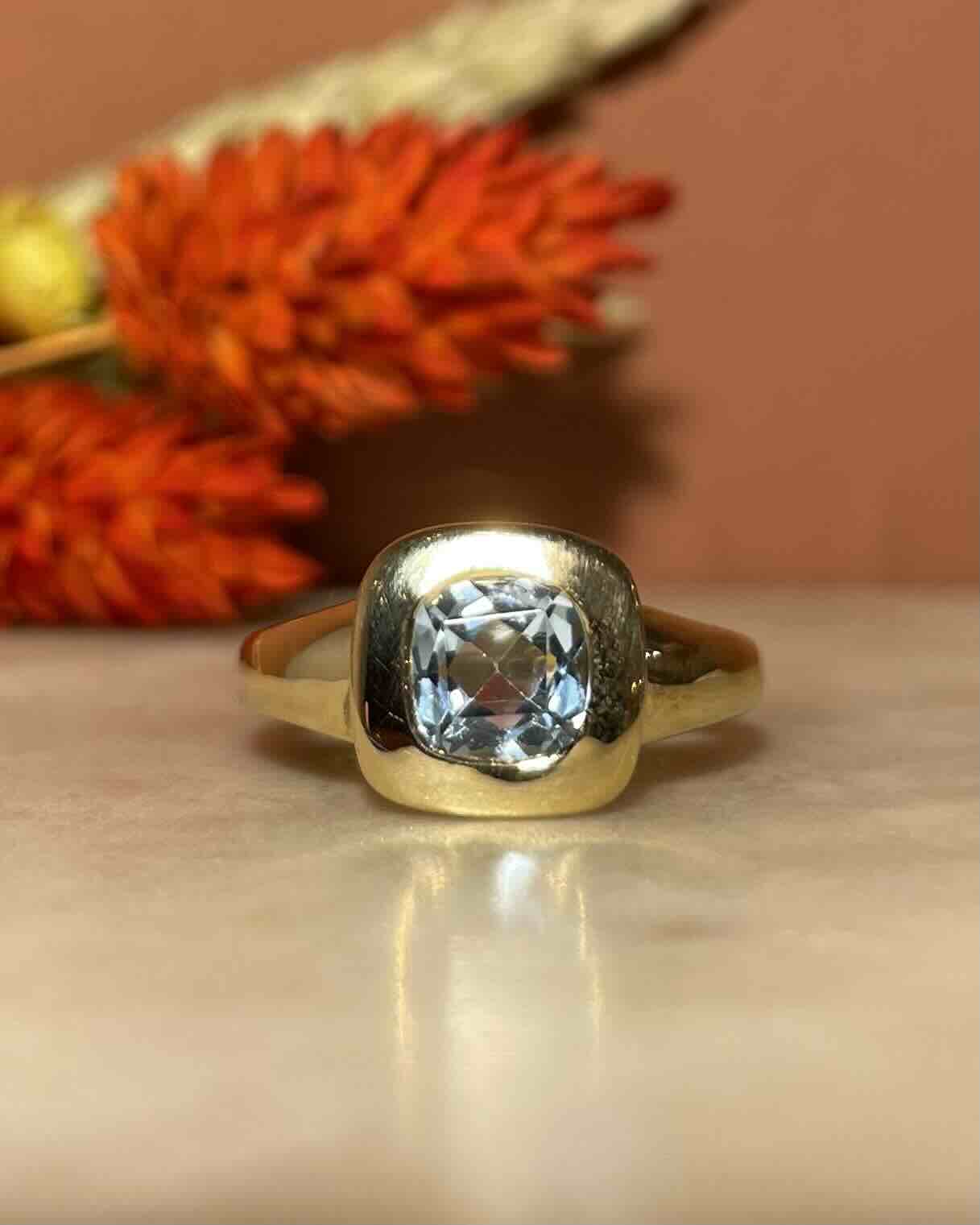 Bague Jonc Topaze 1 Carat "Constance" - Elliade Paris