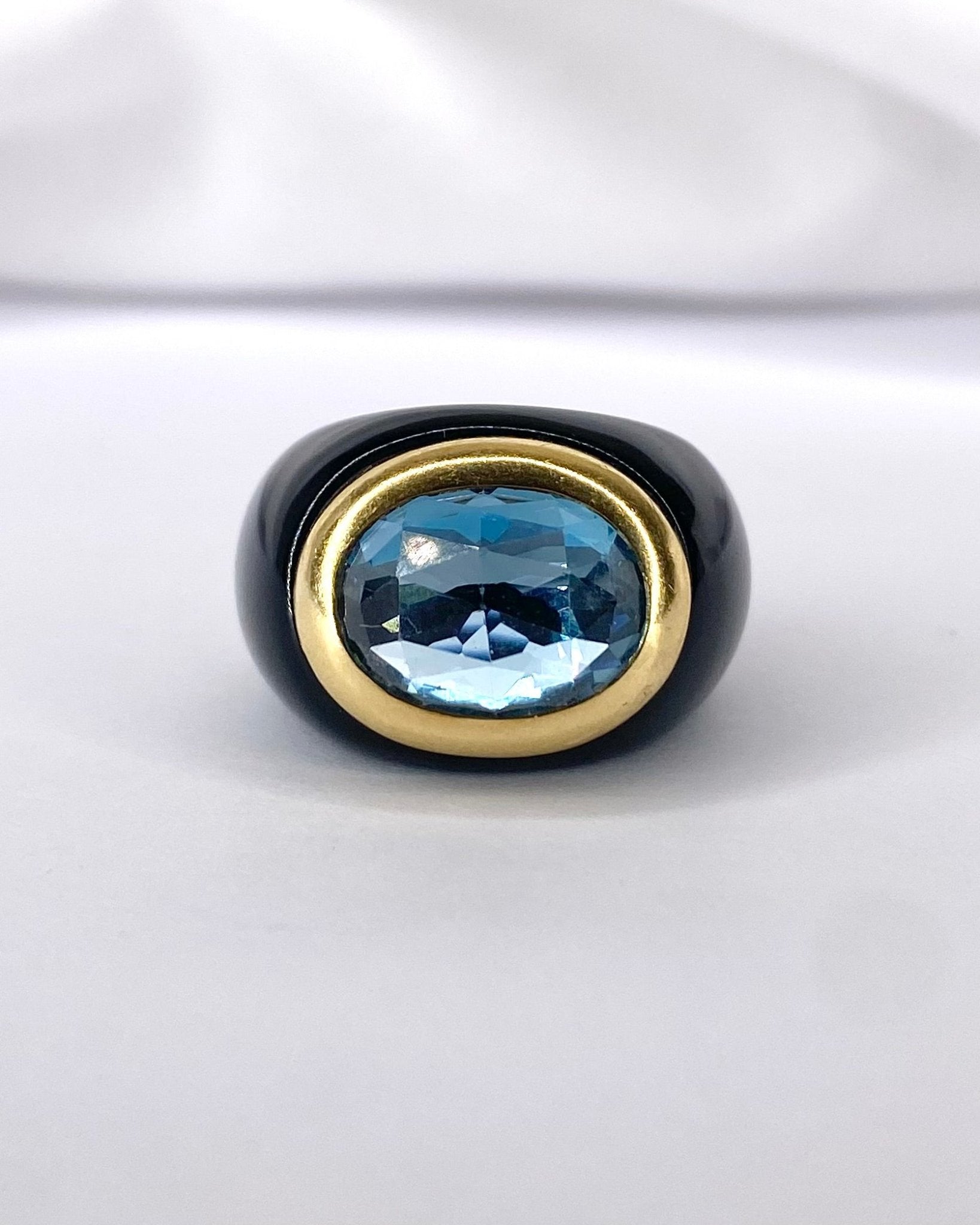 Bague Jonc Topaze 5.50 carats & Résine "Carolina" - Elliade Paris