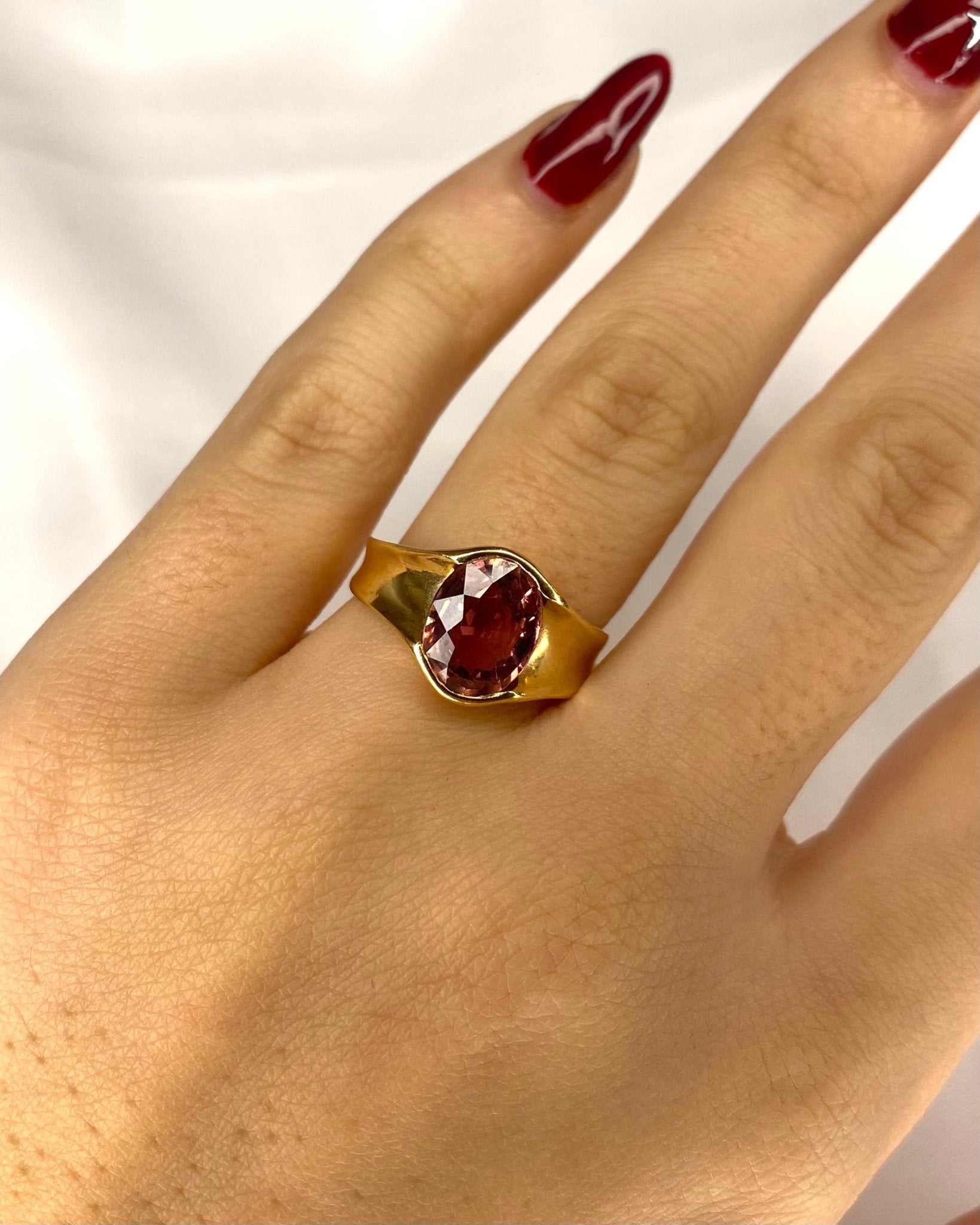 Bague Jonc Tourmaline 2.80 carats & or 18 carats 5,25g "Kika" - Elliade Paris
