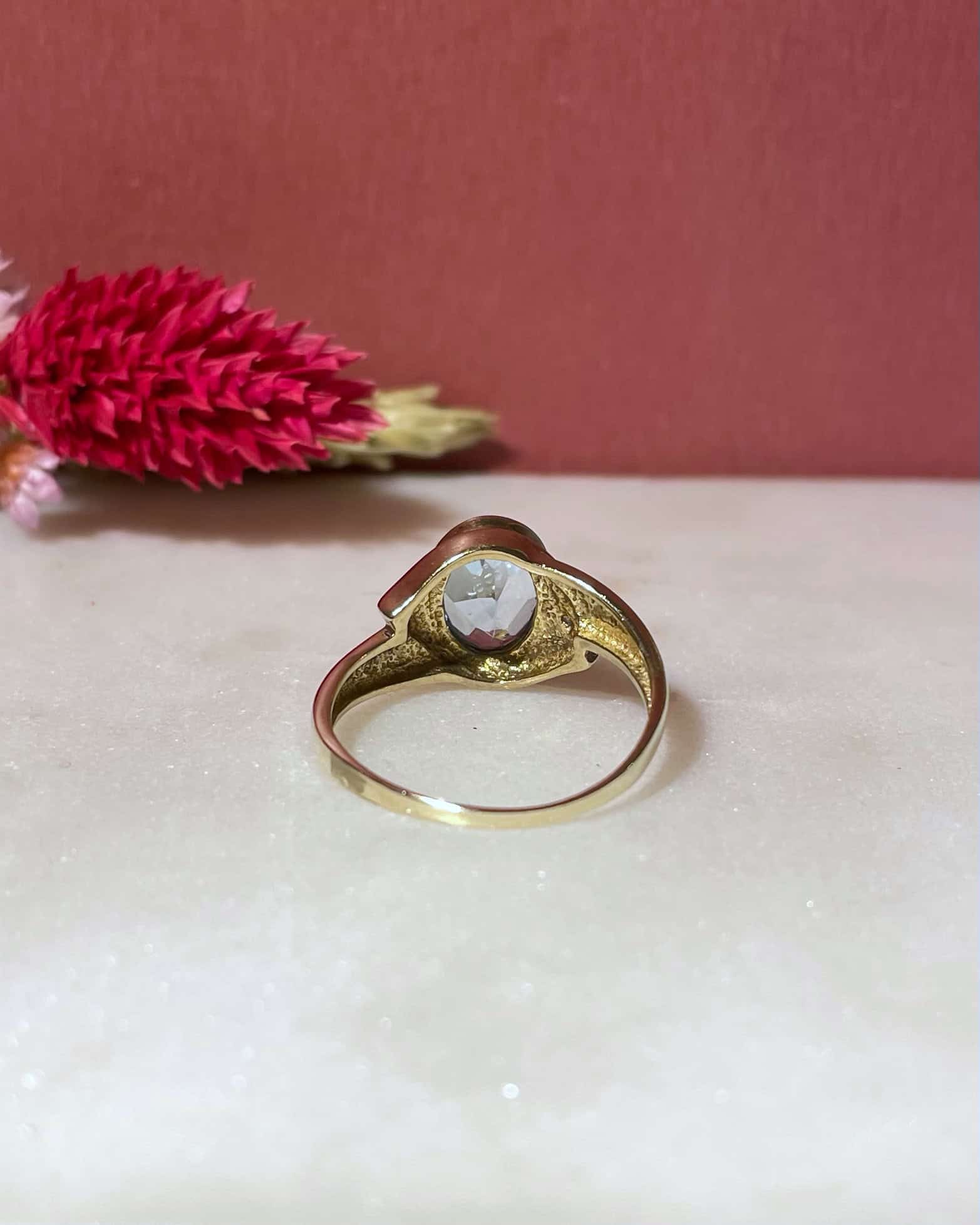Bague Jonc Trilogie Topaze 2.66 carats & Diamants "Coline" - Elliade Paris