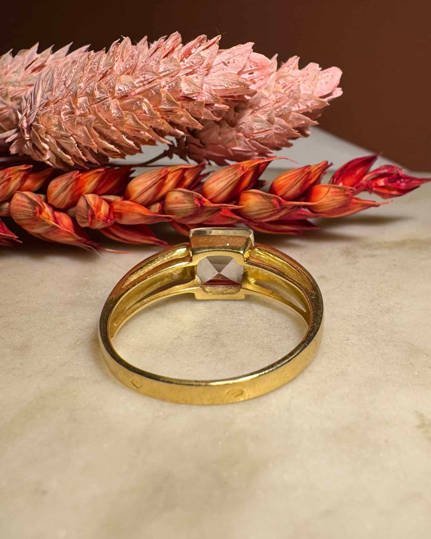 Bague Vintage Jonc Aigue-marine "Nick"