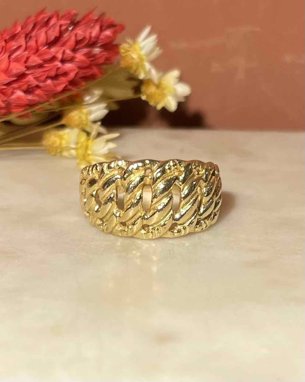 Bague Jonc Tressé Or "Serena"