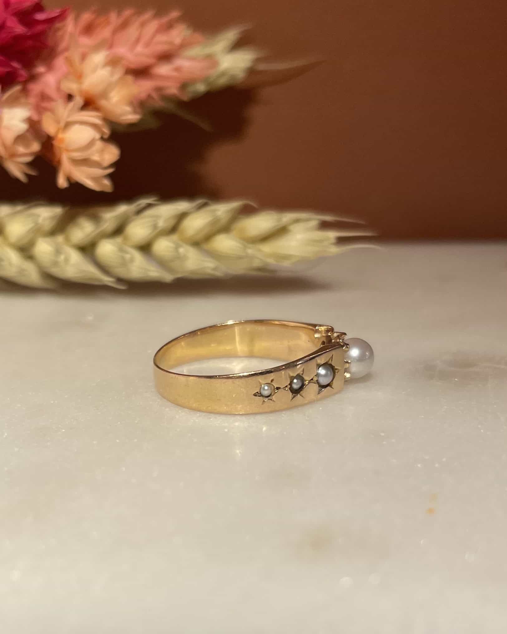 Bague Vintage Jonc Perles "Billie"