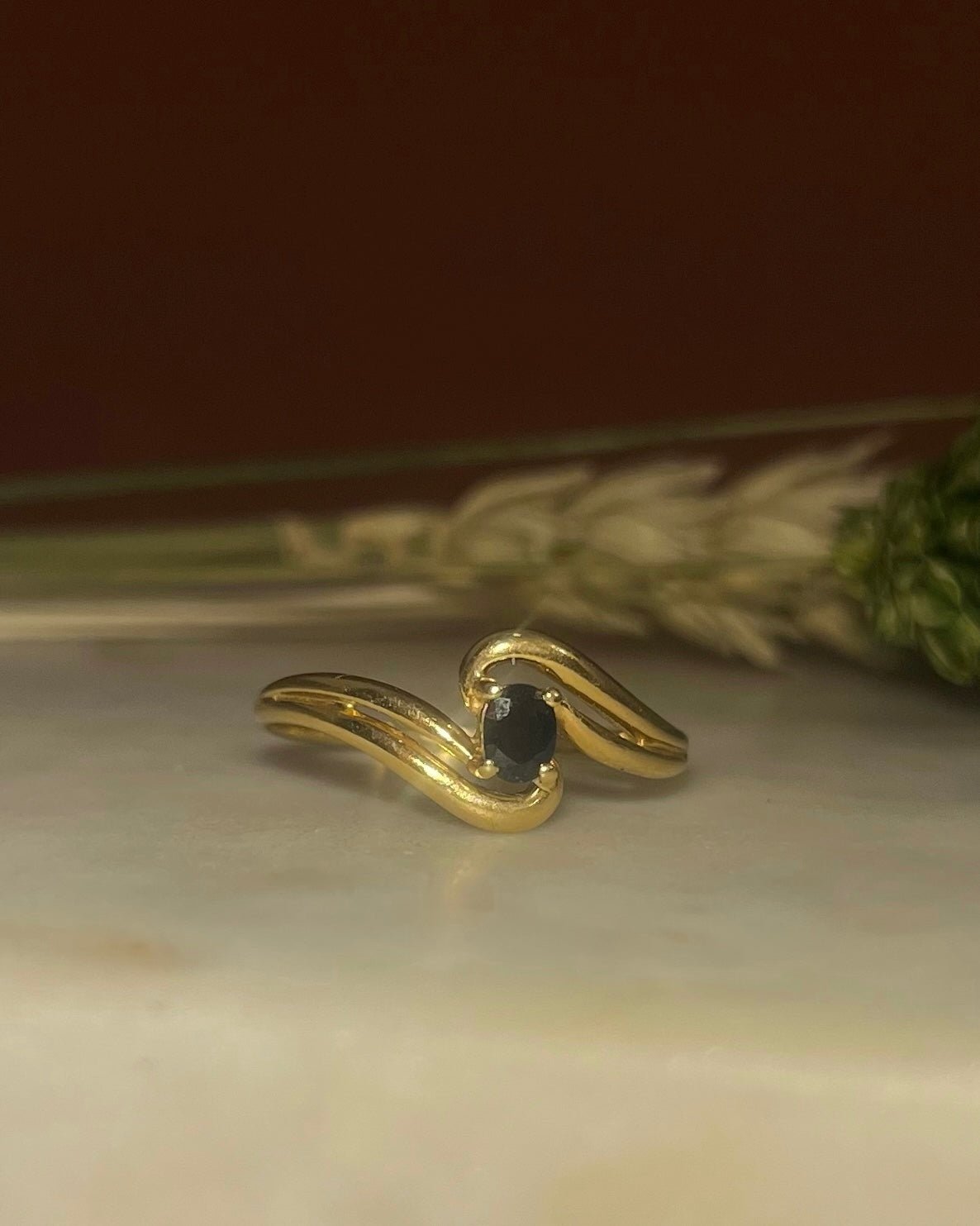 Bague Jonc vintage Saphir "Daniela" - Elliade Paris