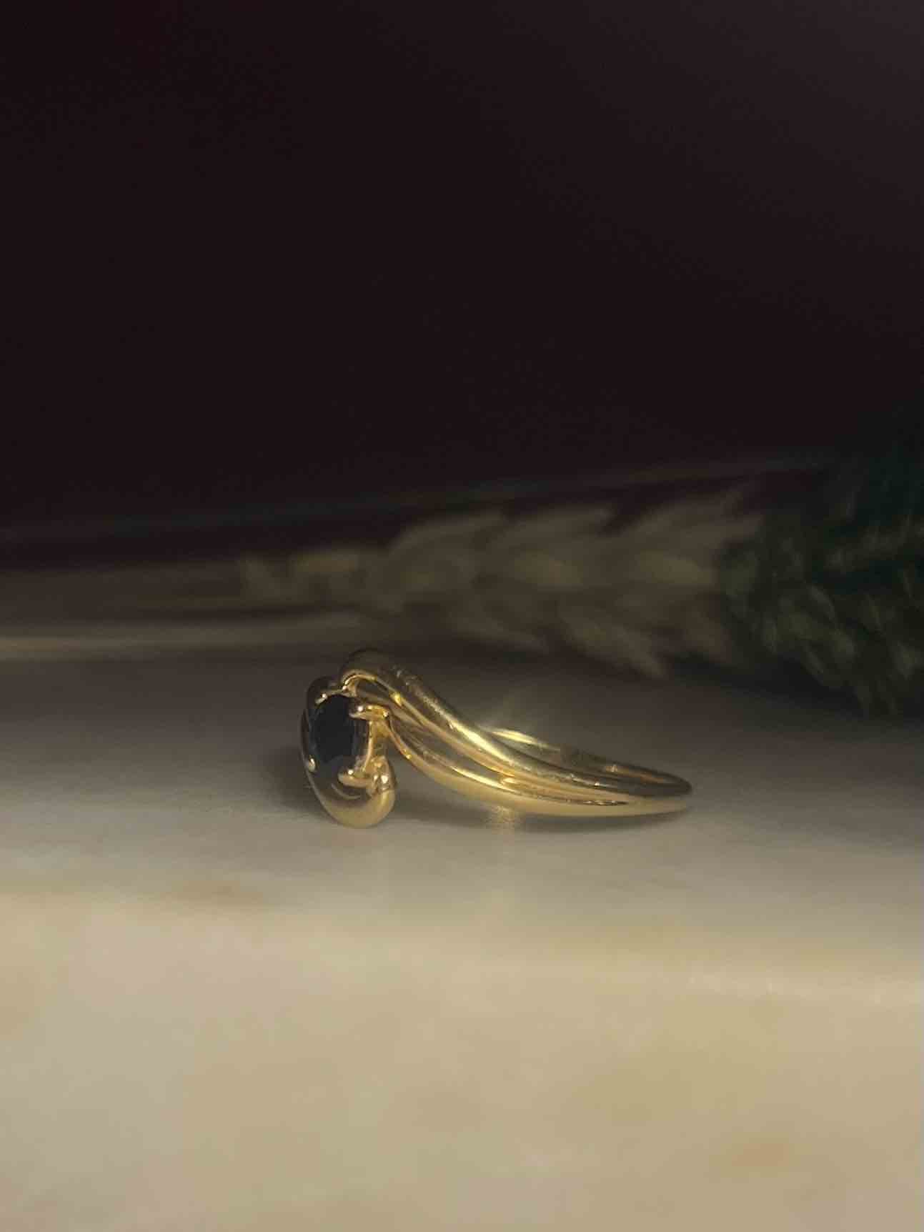 Bague Jonc vintage Saphir "Daniela" - Elliade Paris