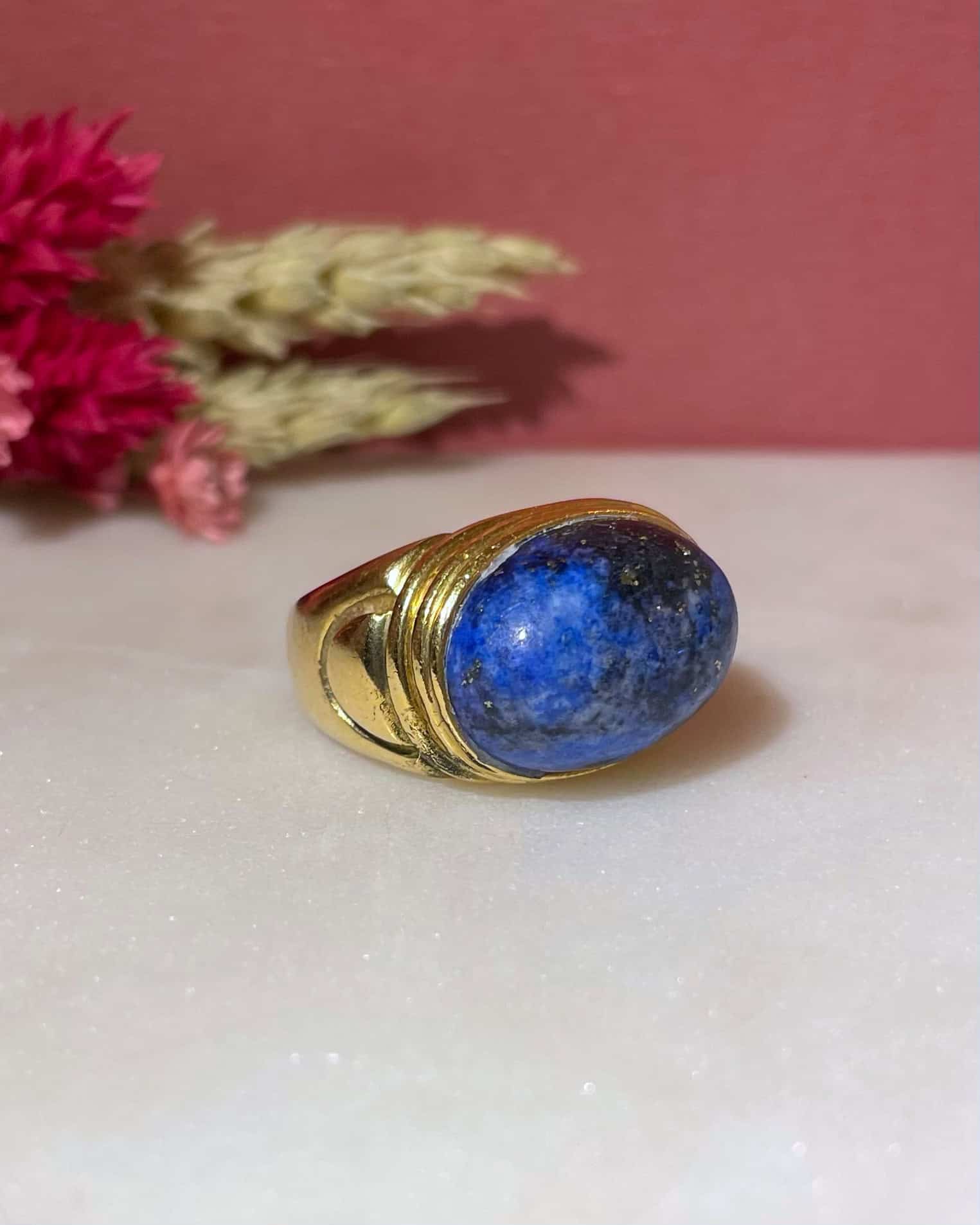 Bague Lapis - Lazuli 11,60 carat & or "Molie" - Elliade Paris