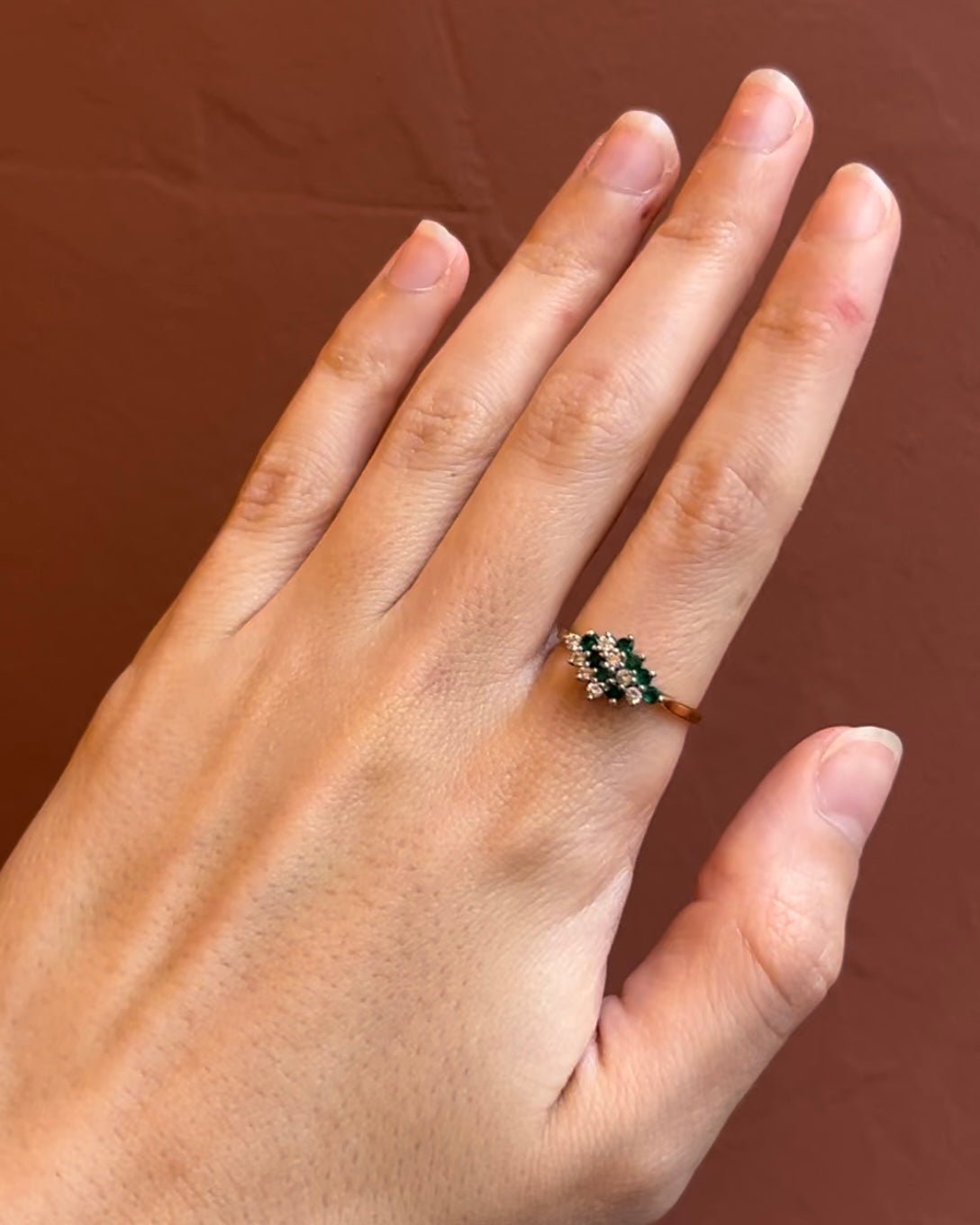 Bague Losange émeraudes & diamants "Janis" - Elliade Paris