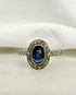 Bague Maguerite Art Déco Saphir 0.93 carat & 22 Diamants "Floriane" - Elliade Paris