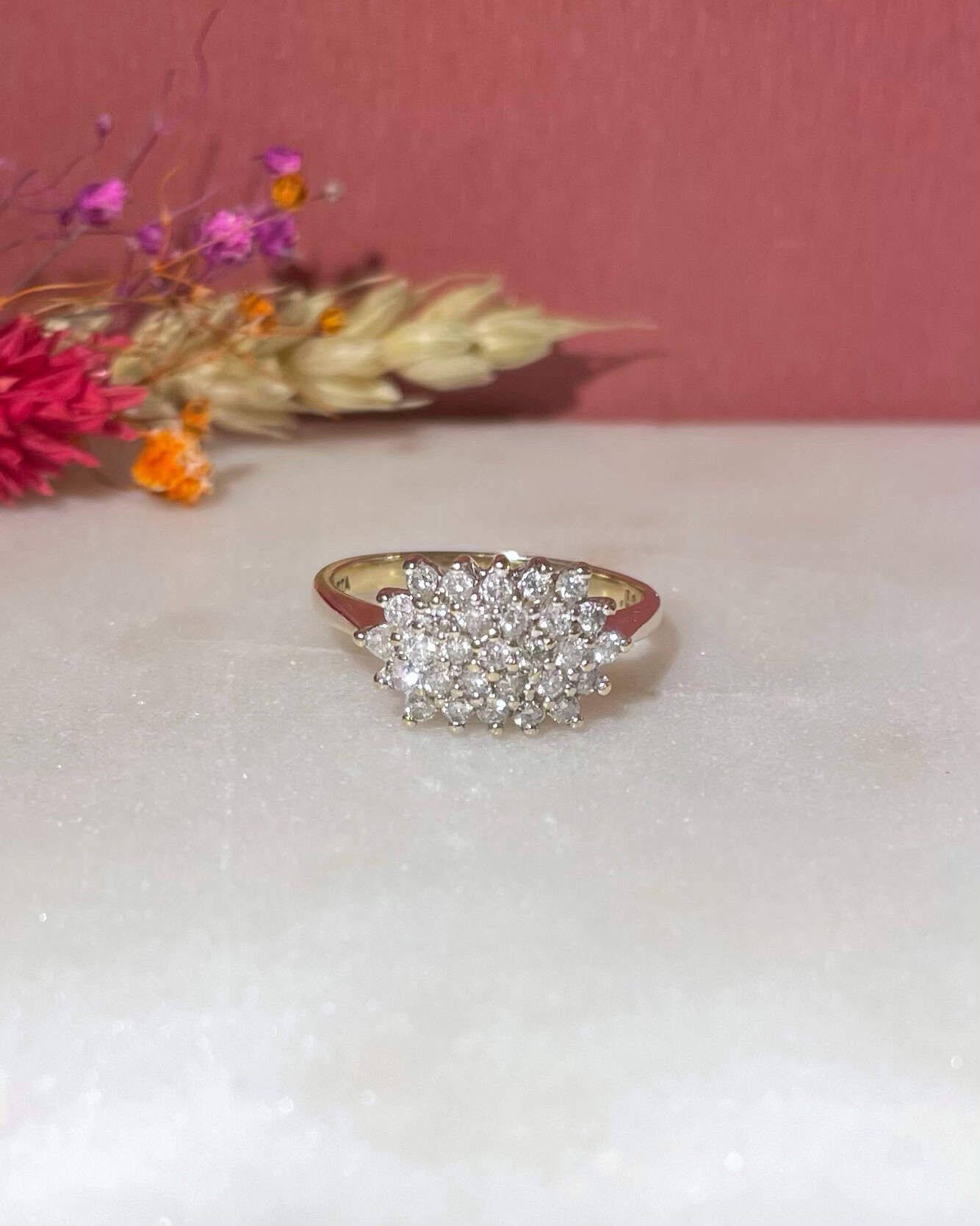 Bague Marguerite 29 Diamants 0.58 Carat "Line" - Elliade Paris