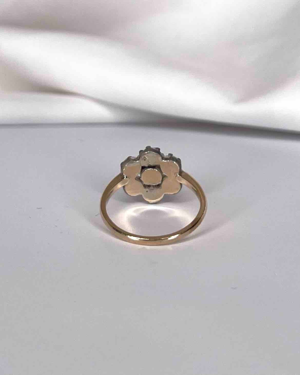 Bague Marguerite 7 Diamants Taille Rose "Charlaine" - Elliade Paris