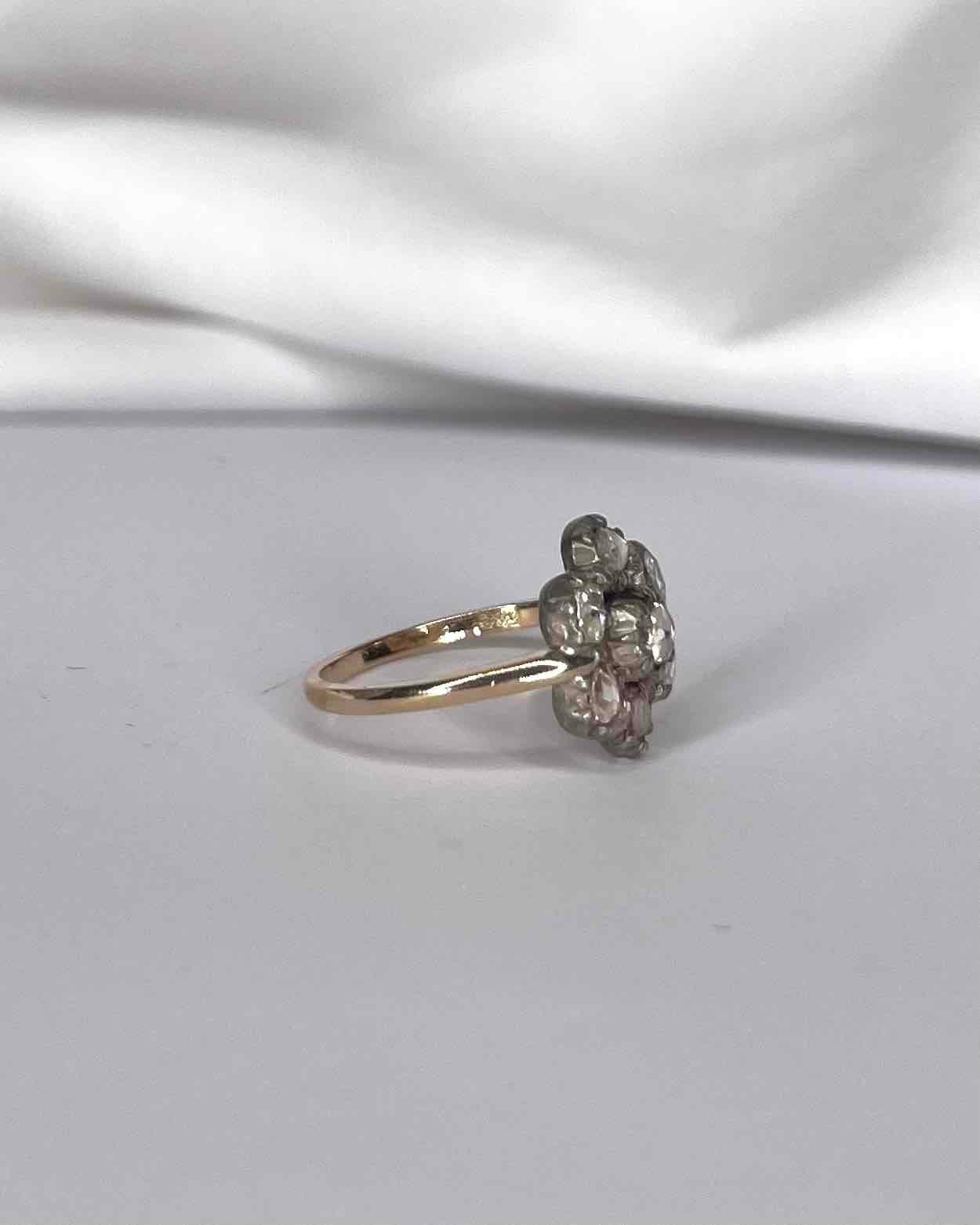 Bague Marguerite 7 Diamants Taille Rose "Charlaine" - Elliade Paris