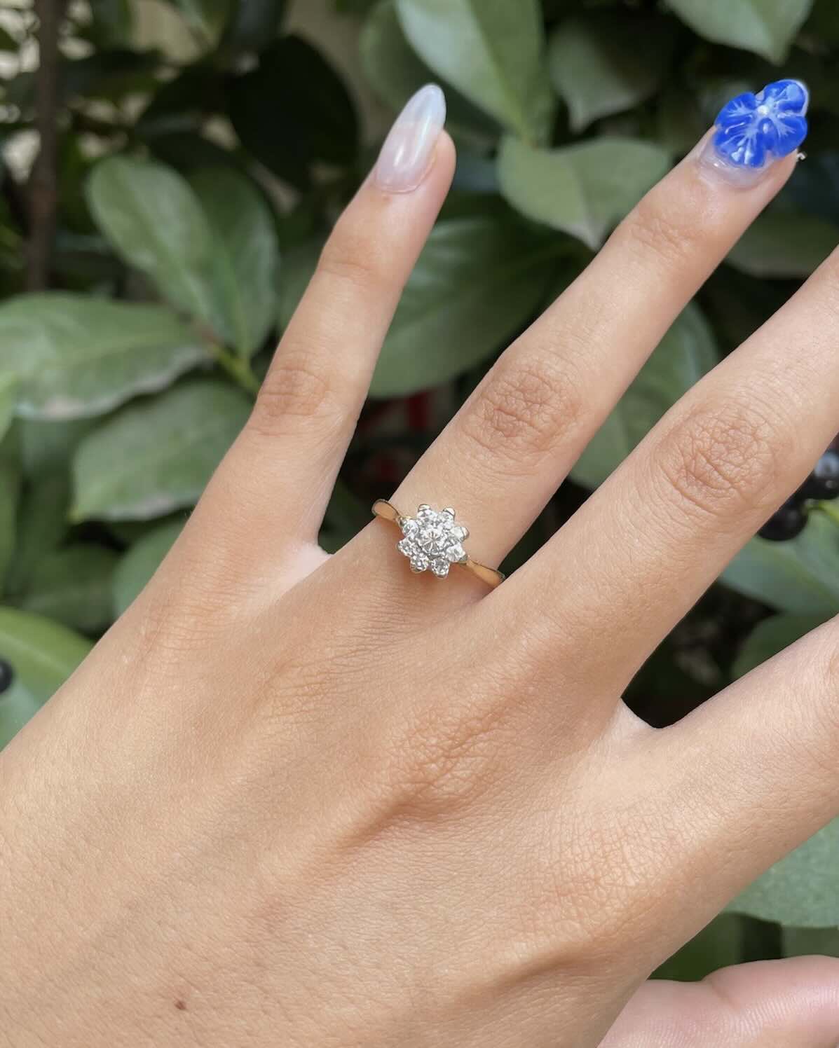 Bague Marguerite 9 Diamants 0.34 carat "Scarlette" - Elliade Paris