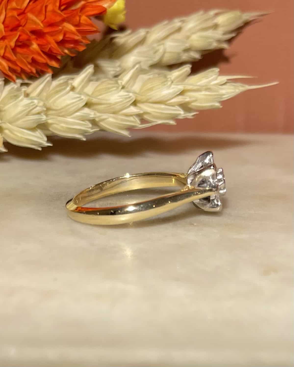 Bague Marguerite 9 Diamants 0.34 carat "Scarlette" - Elliade Paris