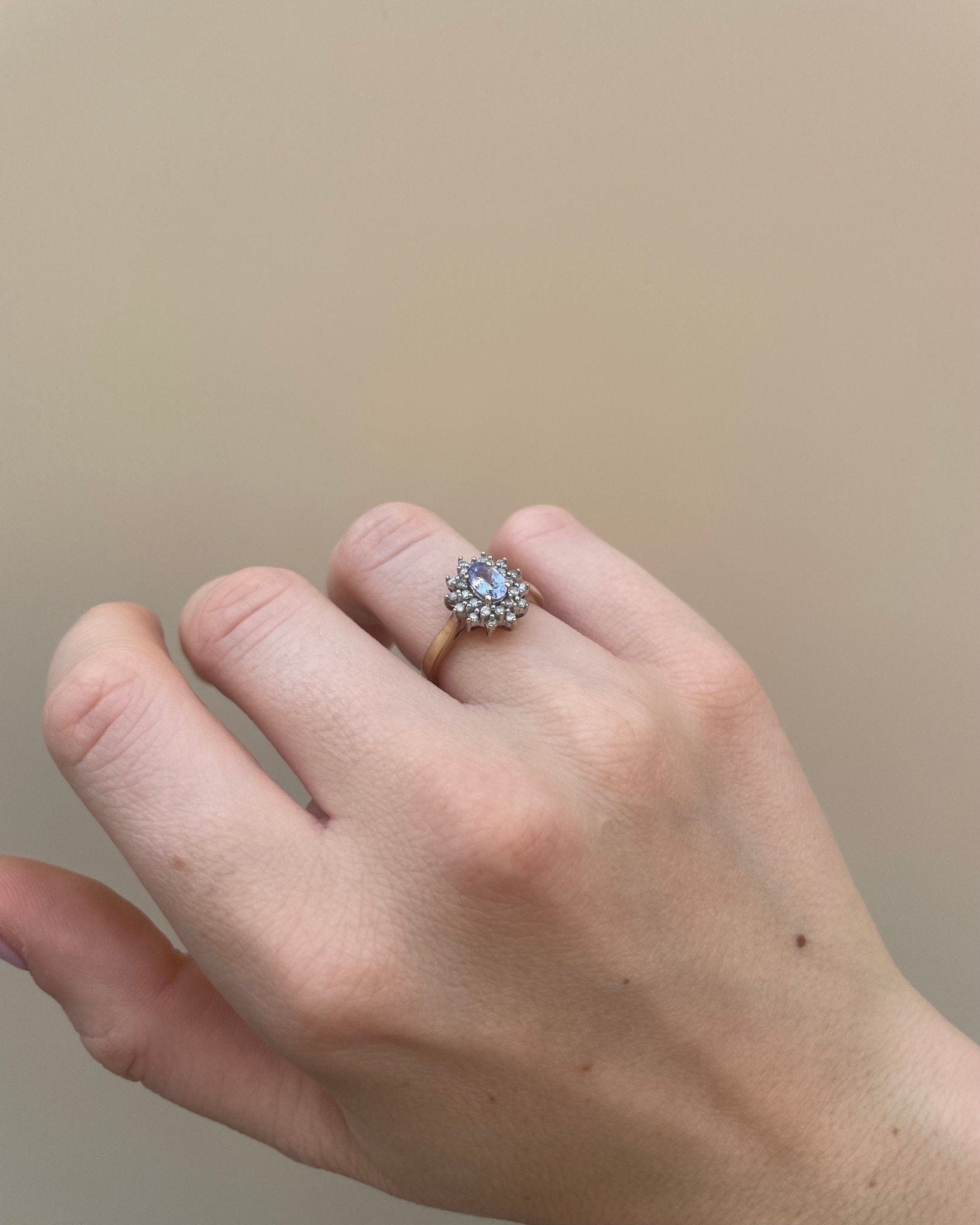 Bague Marguerite Aigue Marine 1.50 carat & Diamants "Ciel" - Elliade Paris