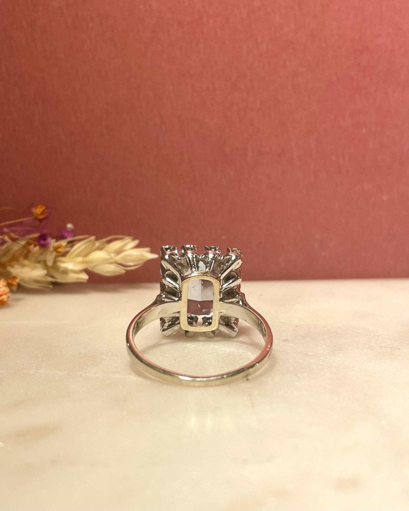 Bague Marguerite Aigue - Marine 3.45 carats & Diamants "Roxane" - Elliade Paris