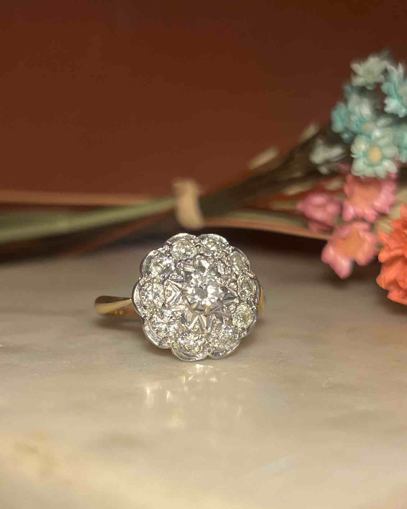 Bague Marguerite All Diamonds 1,28 carat "Erika" - Elliade Paris