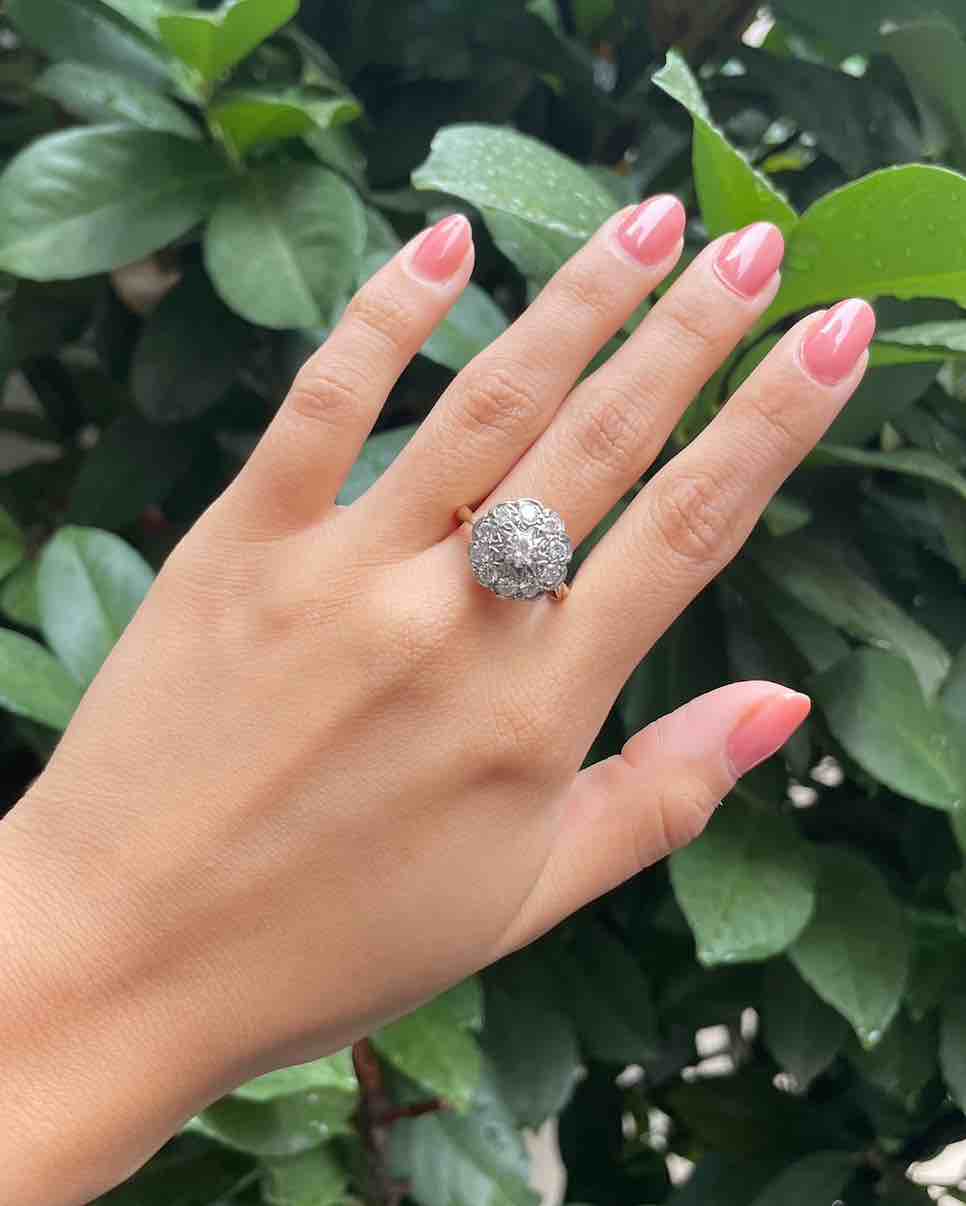 Bague Marguerite All Diamonds 1,28 carat "Erika" - Elliade Paris