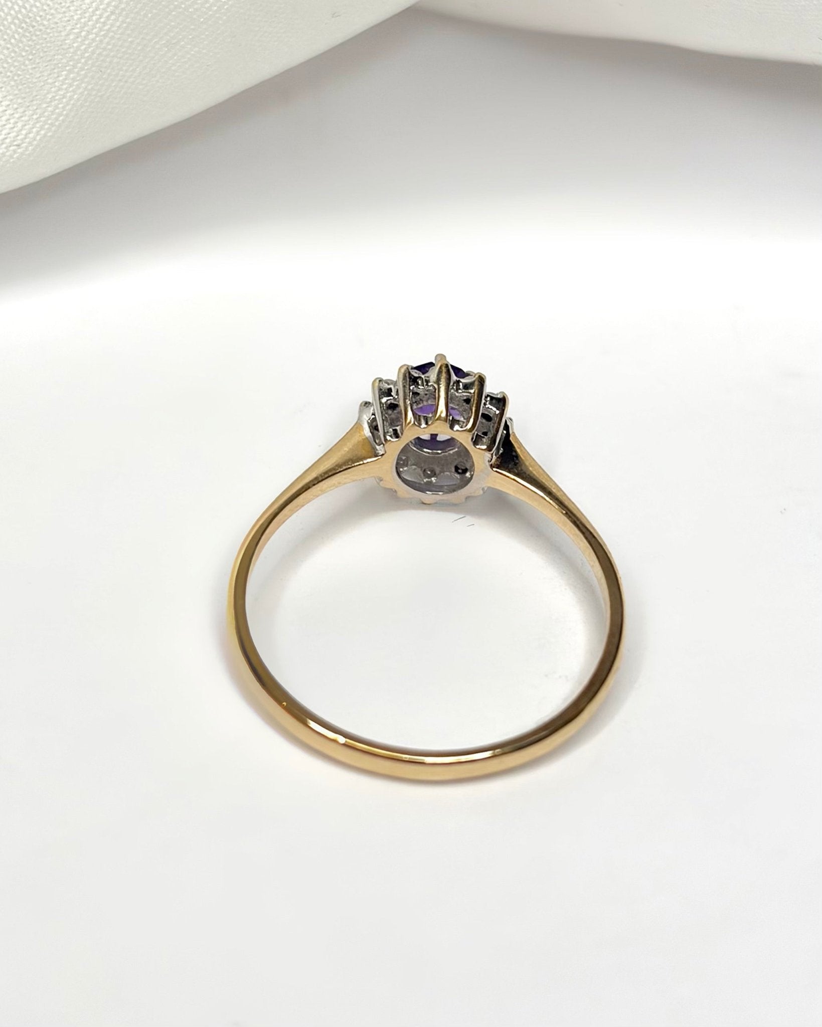 Bague Marguerite Améthyste 0.38 carat & Diamants "Lily" - Elliade Paris
