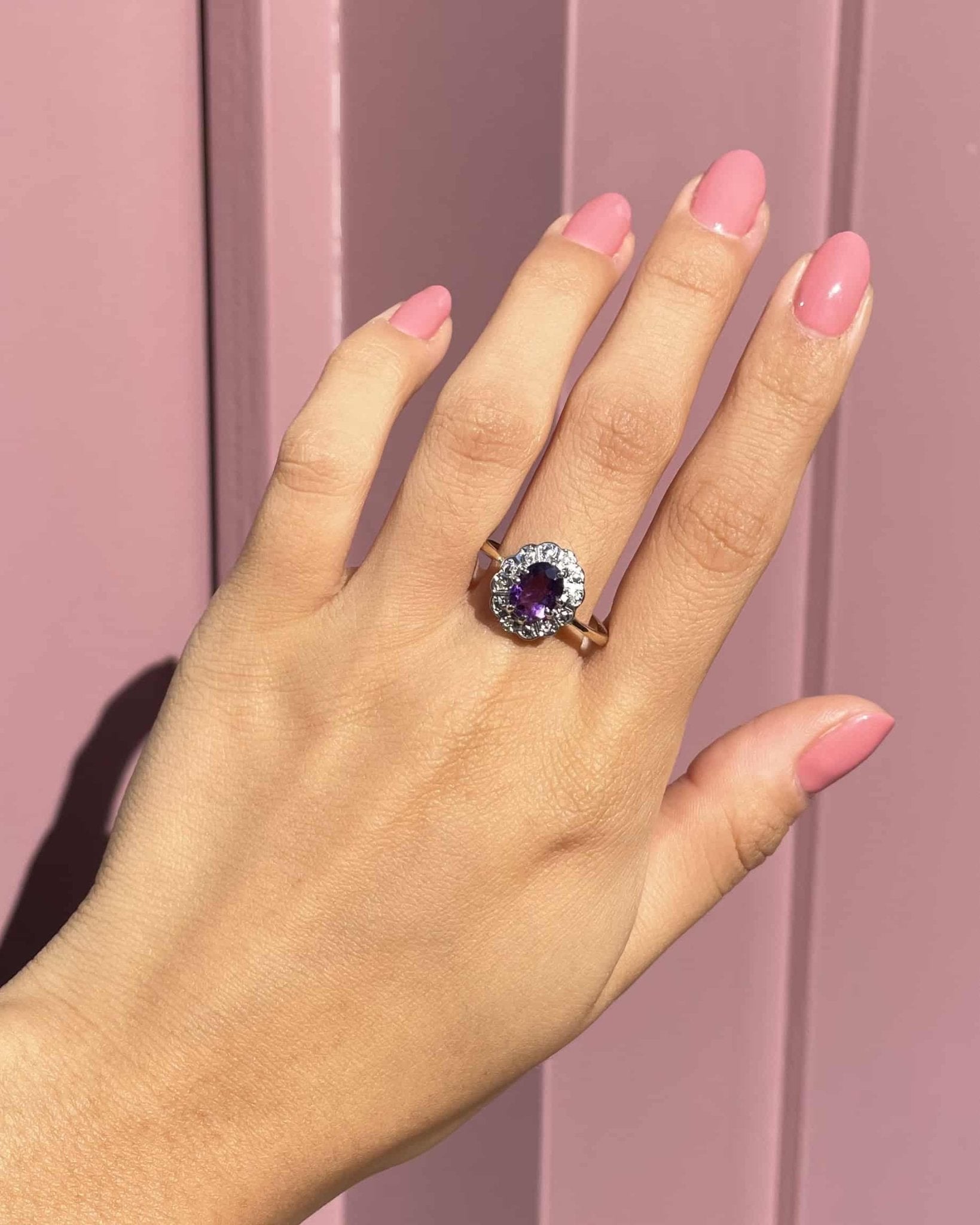 Bague Marguerite Améthyste 1 carat & Diamants "Melissa" - Elliade Paris
