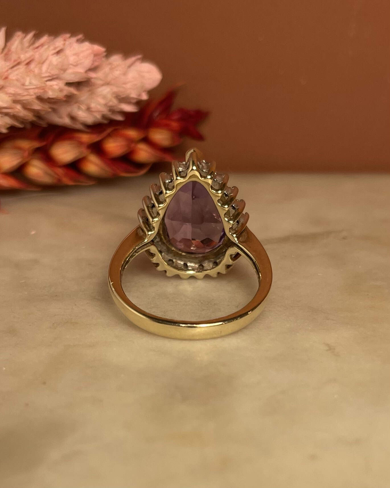 Bague Marguerite Améthyste 4.50 carats & Diamants "Ivory" - Elliade Paris